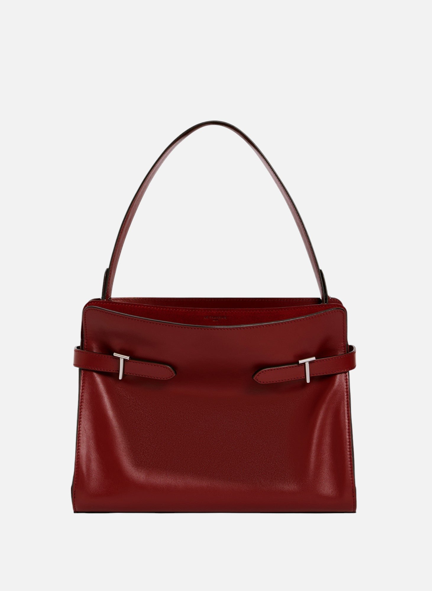 Sac porté épaule grand modèle emie en cuir lisse et nubuck LE TANNEUR Rouge