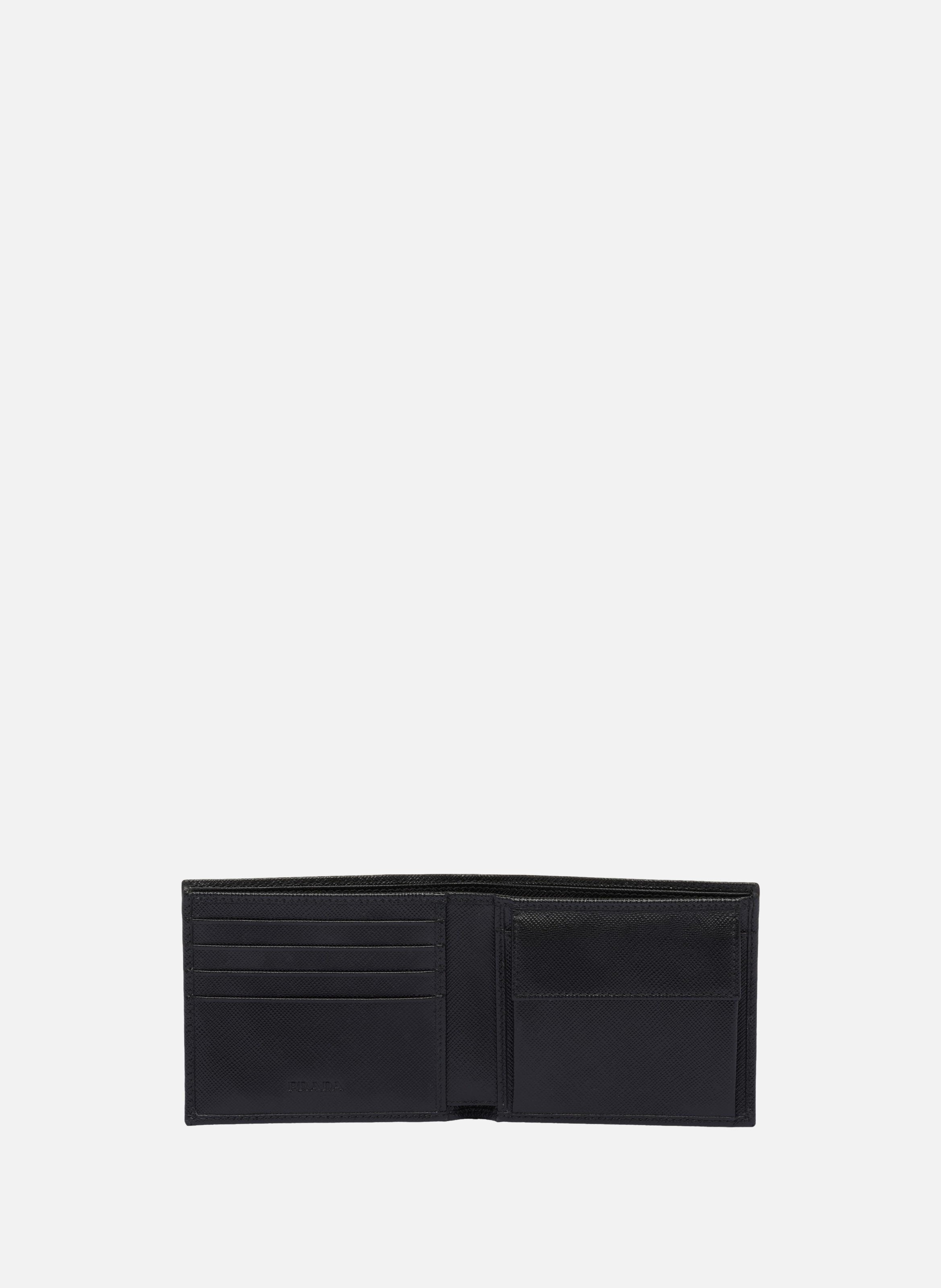Portefeuille en cuir saffiano avec porte-monnaie PRADA Noir