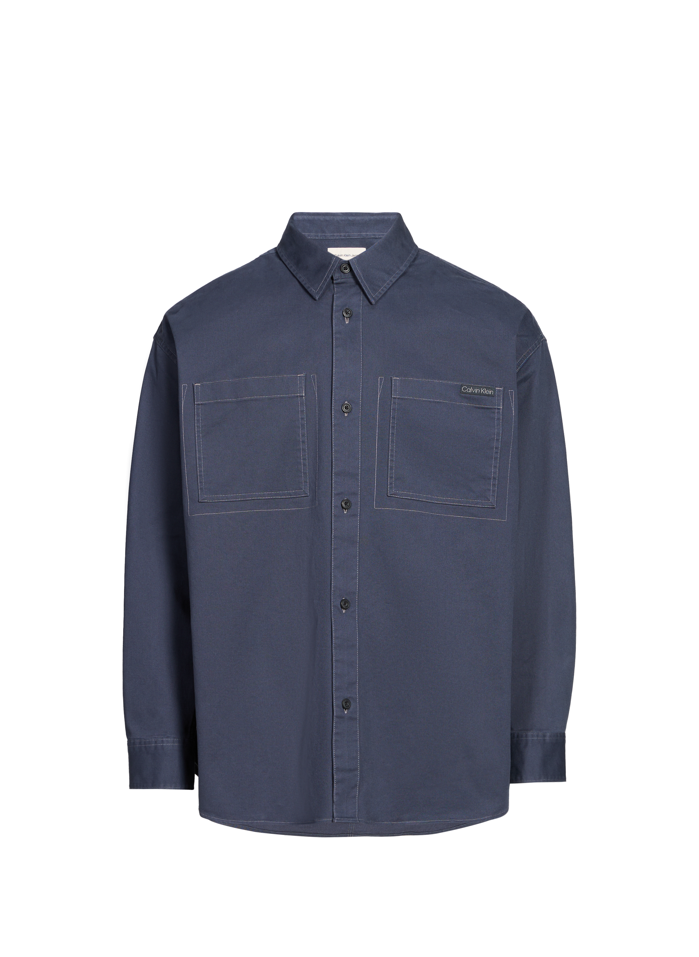 Oversized shirt in blended cotton CALVIN KLEIN Blue