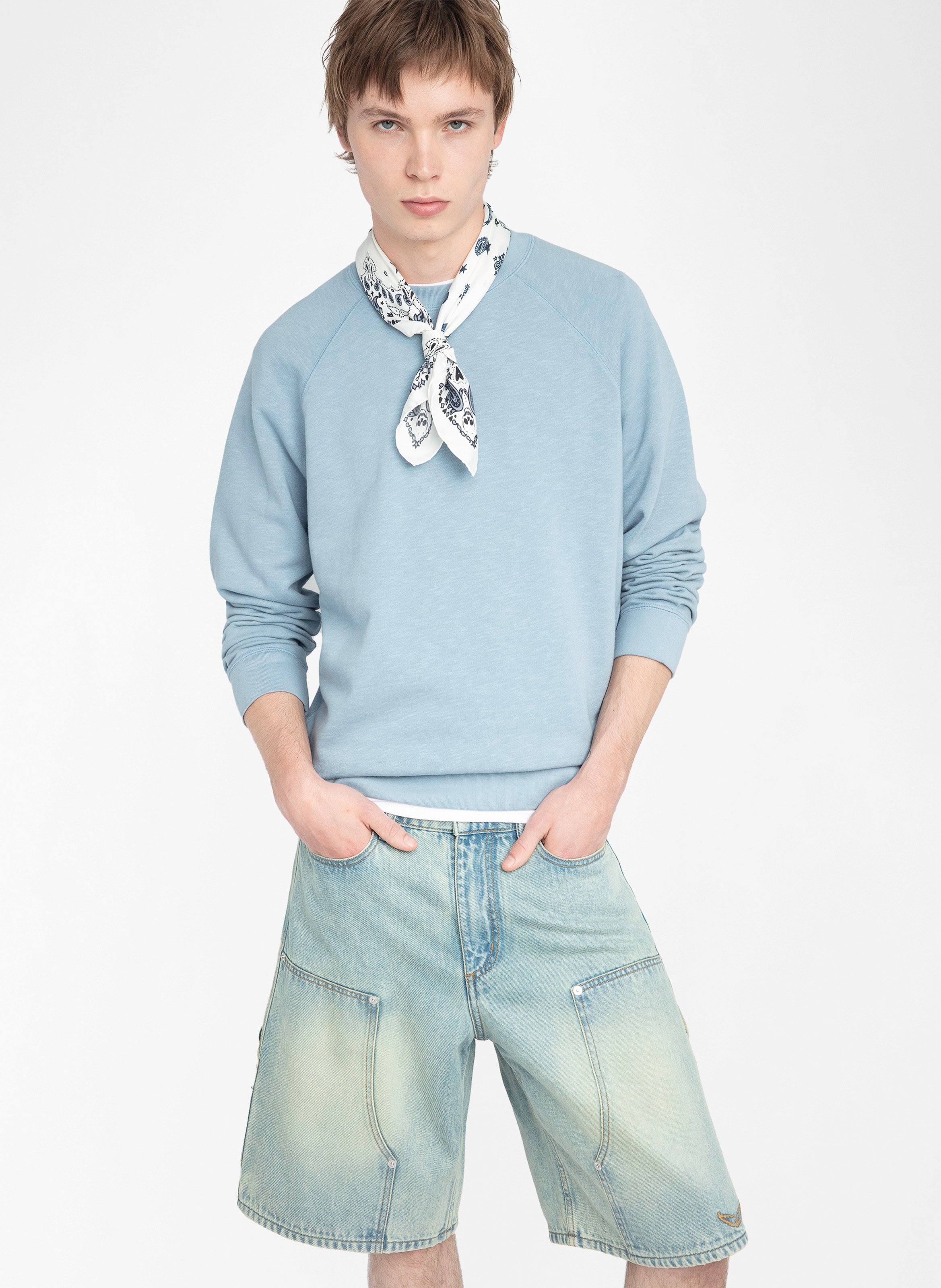 Sweat col rond en coton uppy ZADIG&VOLTAIRE Bleu