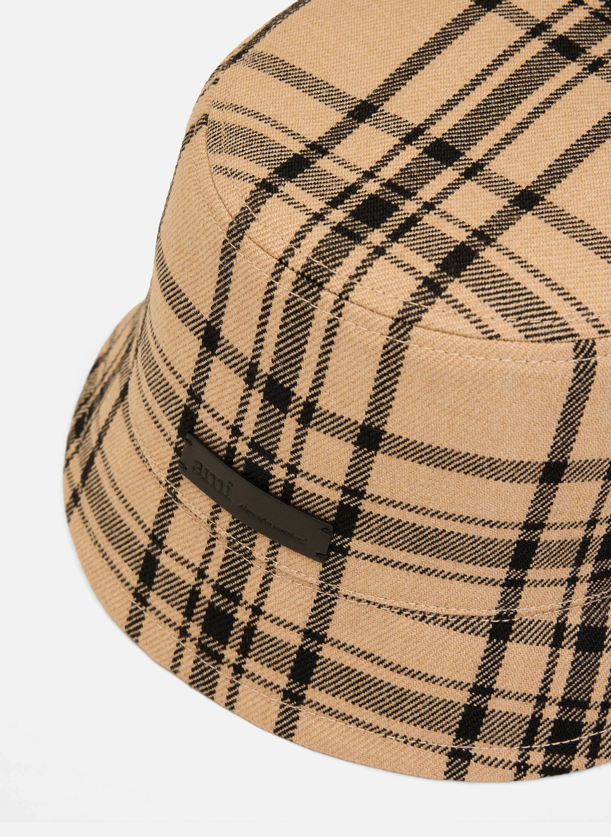 Bob a carreaux en laine unisexe AMI PARIS Marron