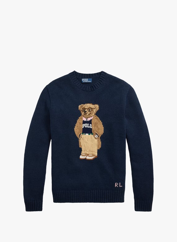 Pull Bear en maille  | Bleu by POLO RALPH LAUREN Pull Bear en maille  Bleu