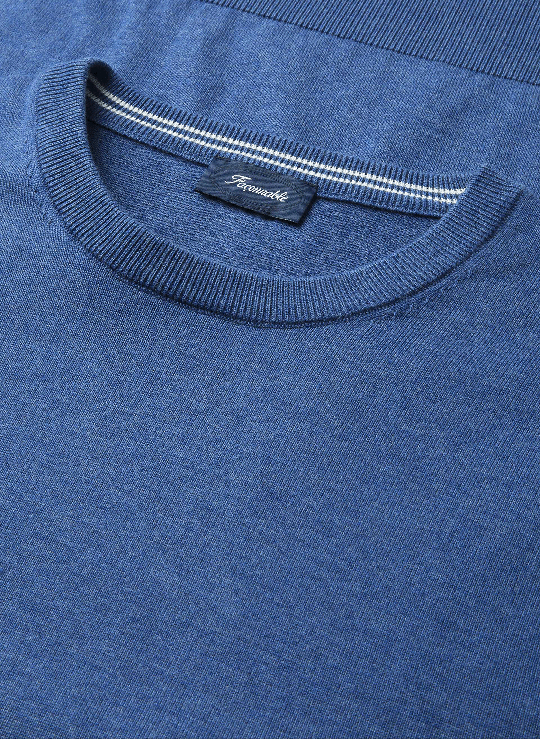 Cotton and linen jumper FACONNABLE Blue