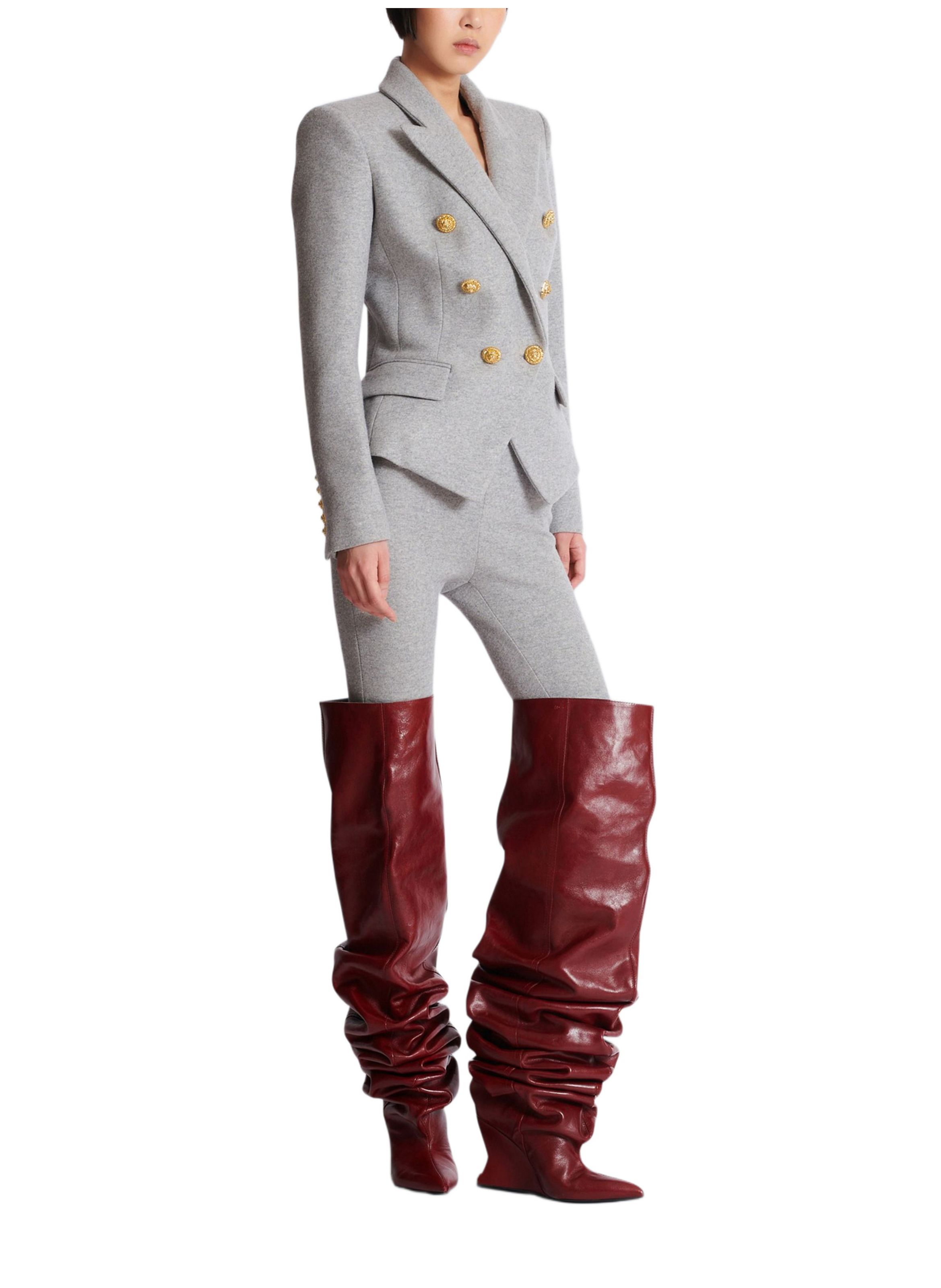 Veste 6 boutons en jersey de coton BALMAIN Gris