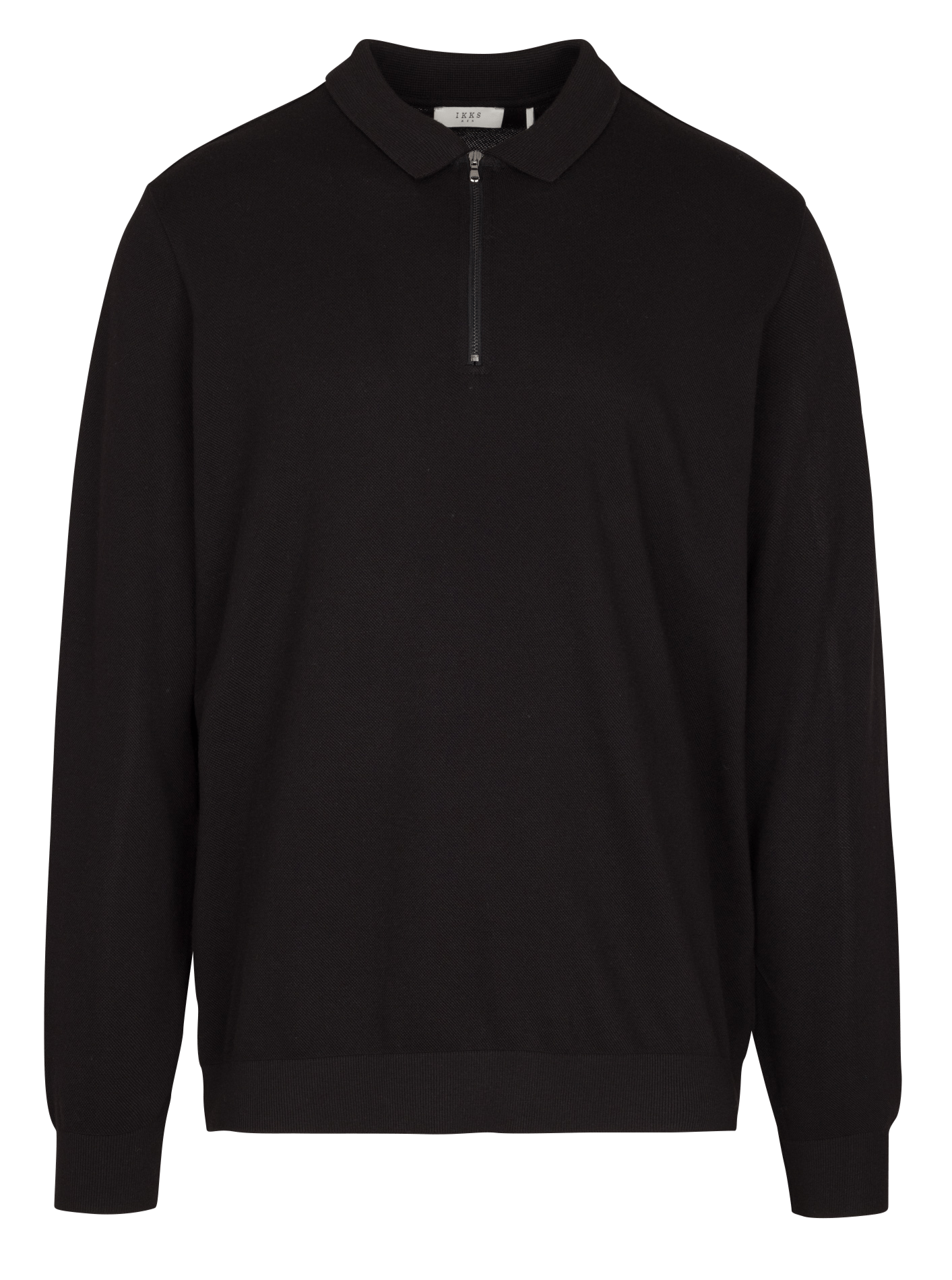 Polo droit en coton mélangé IKKS Noir