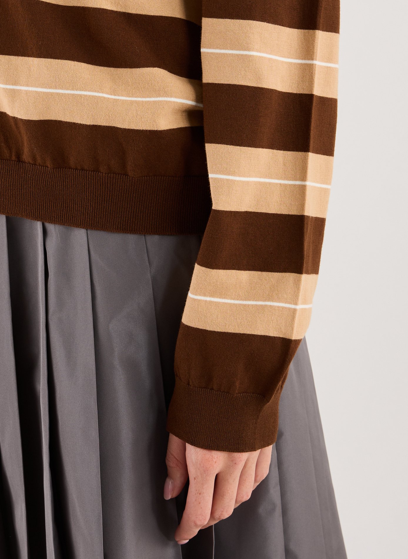 Polo manches longues en coton MIU MIU Multicolore