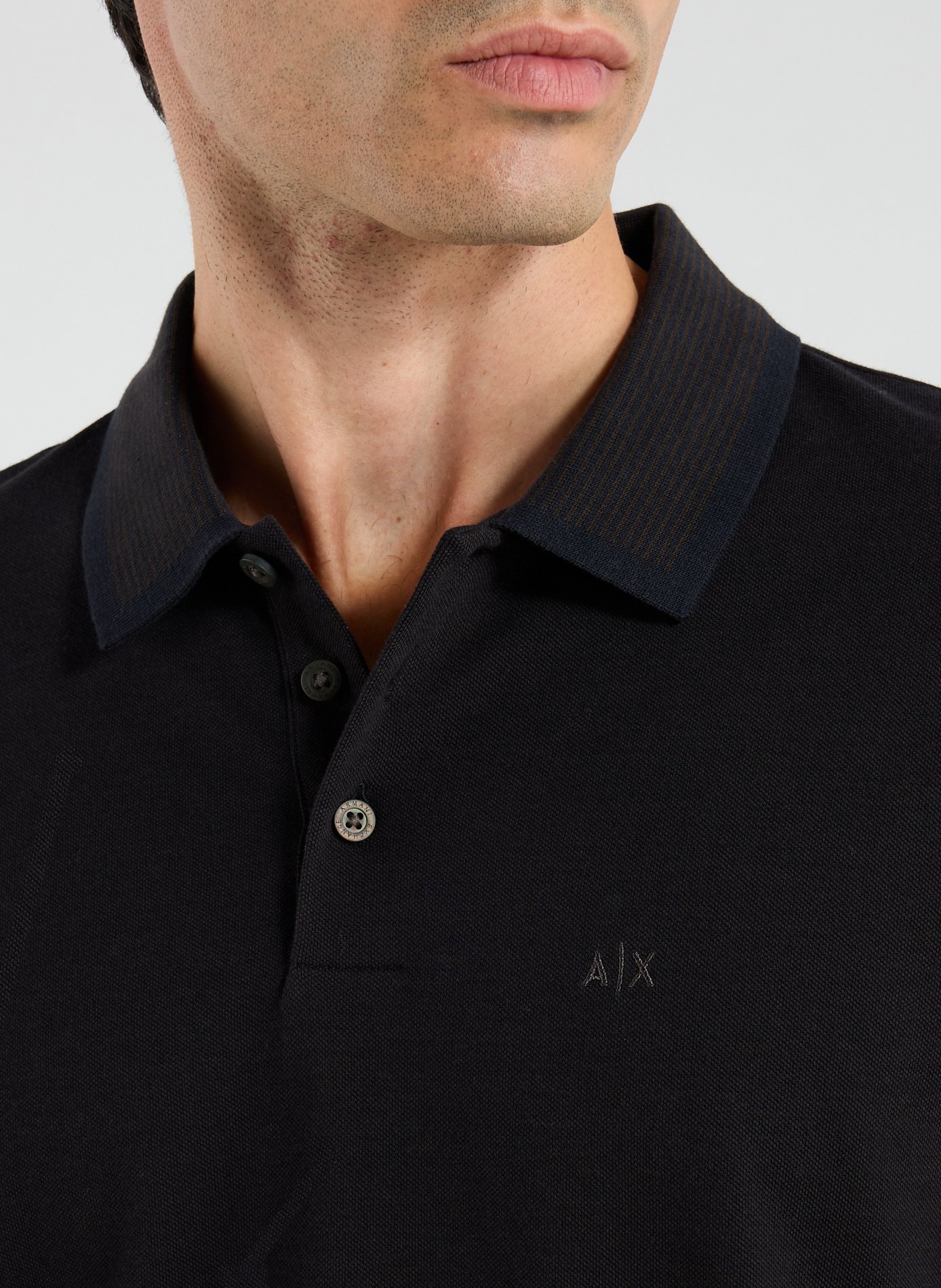 Polo à manches longues en coton ARMANI EXCHANGE Multicolore