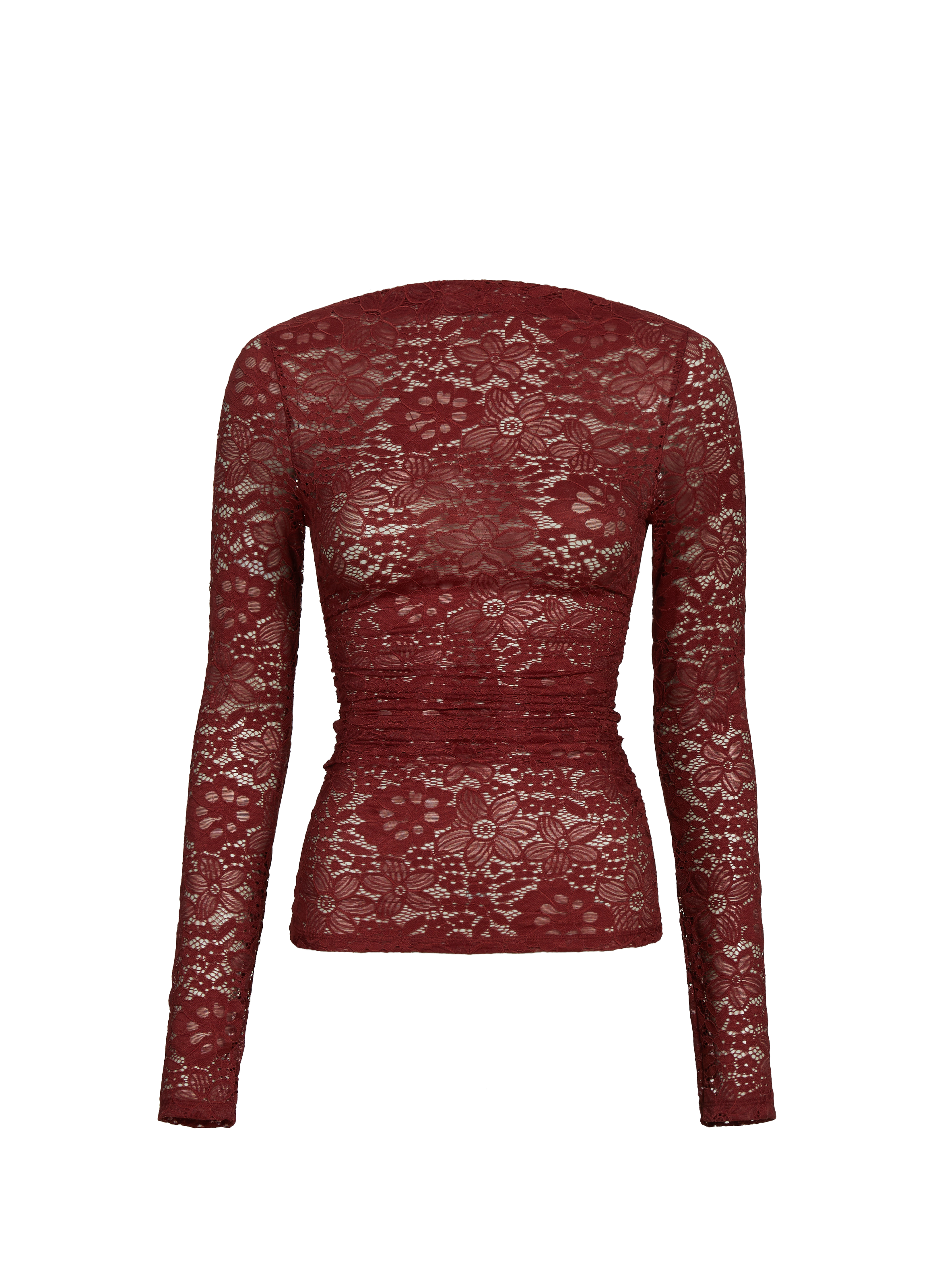 TOPSHOP T-shirt en dentelle en coton Rouge