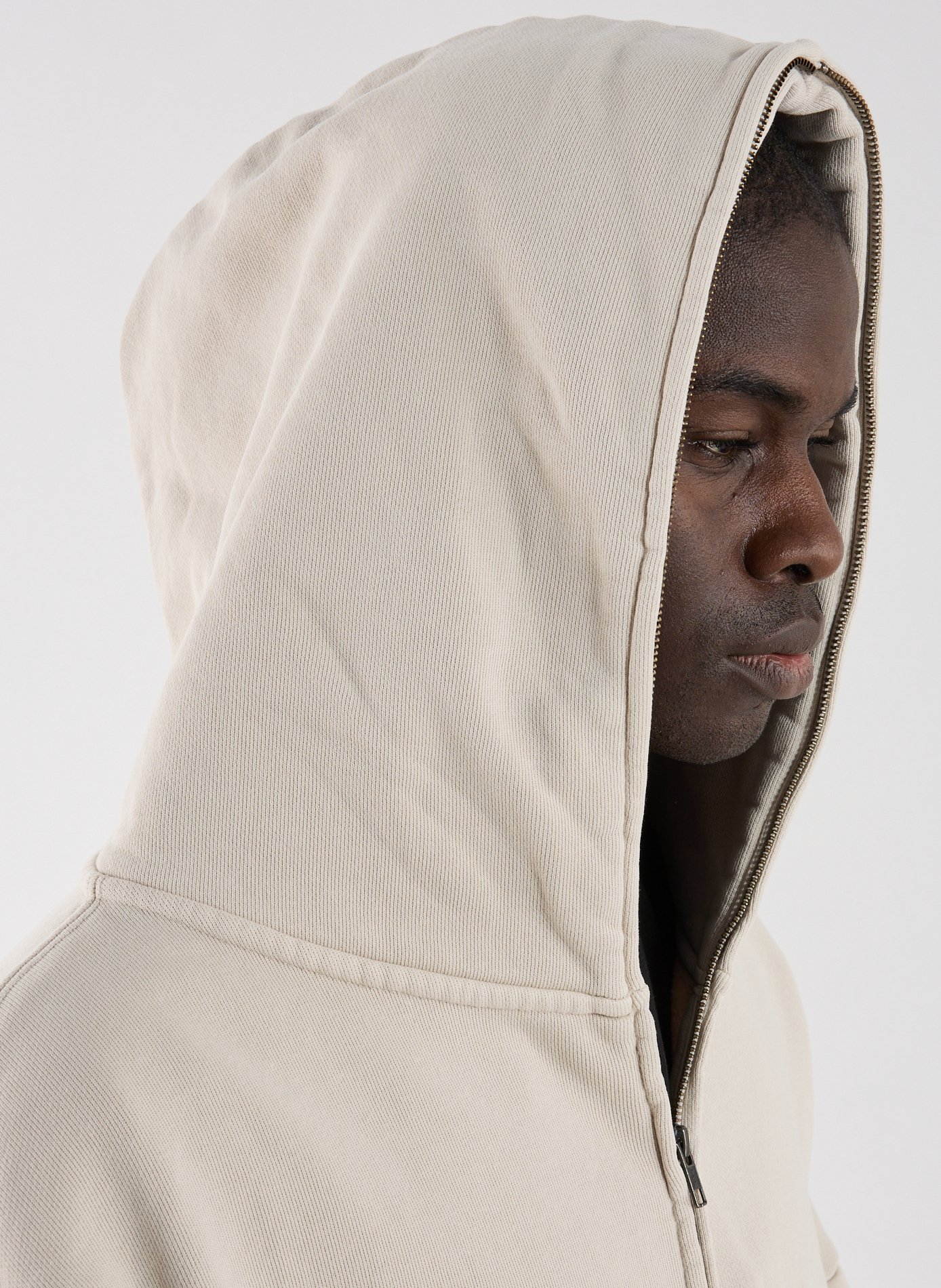 Sweatshirt zippé en coton ENTIRE STUDIOS Beige