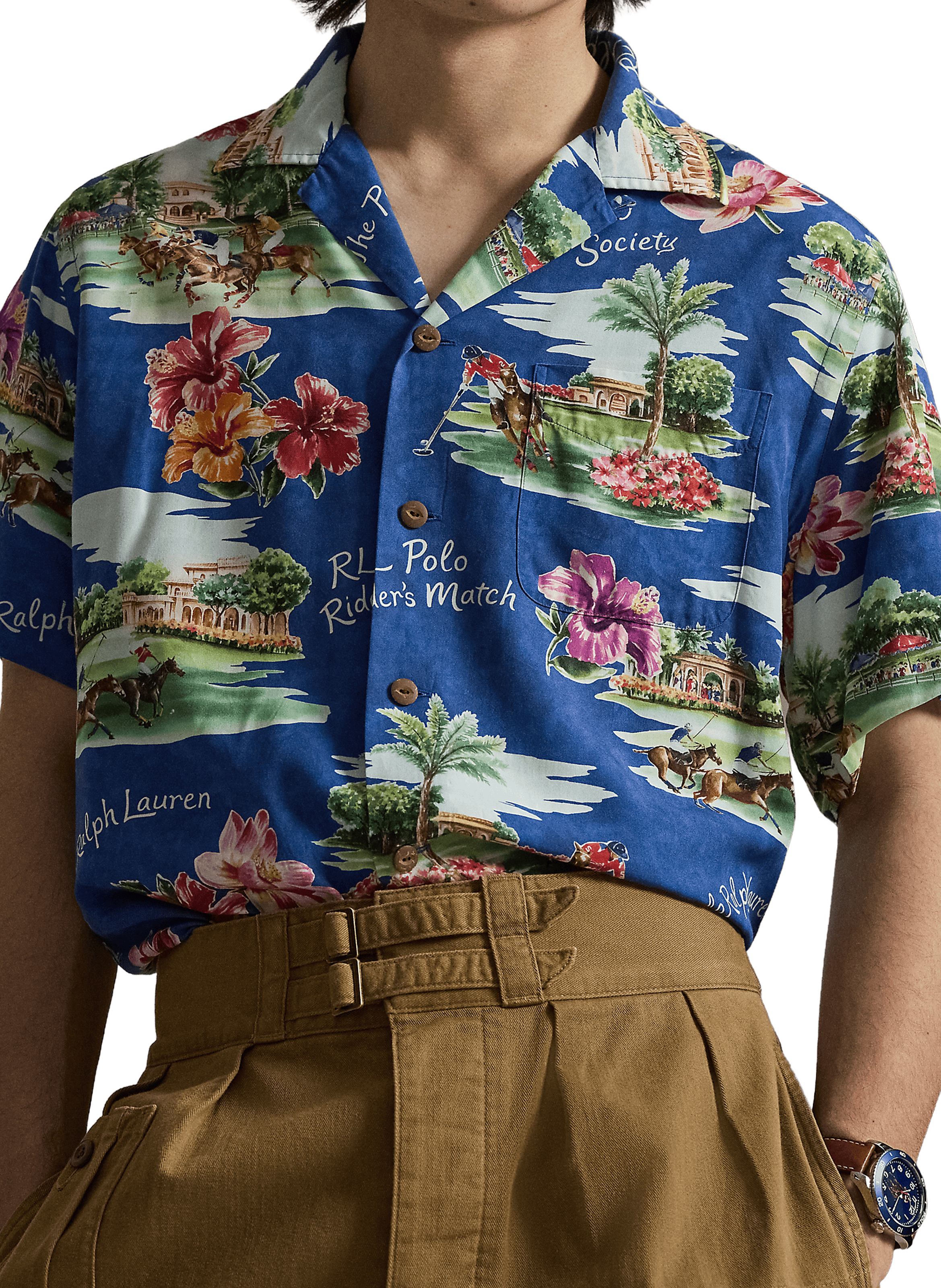 Short-sleeved cotton printed shirt POLO RALPH LAUREN Multicolour