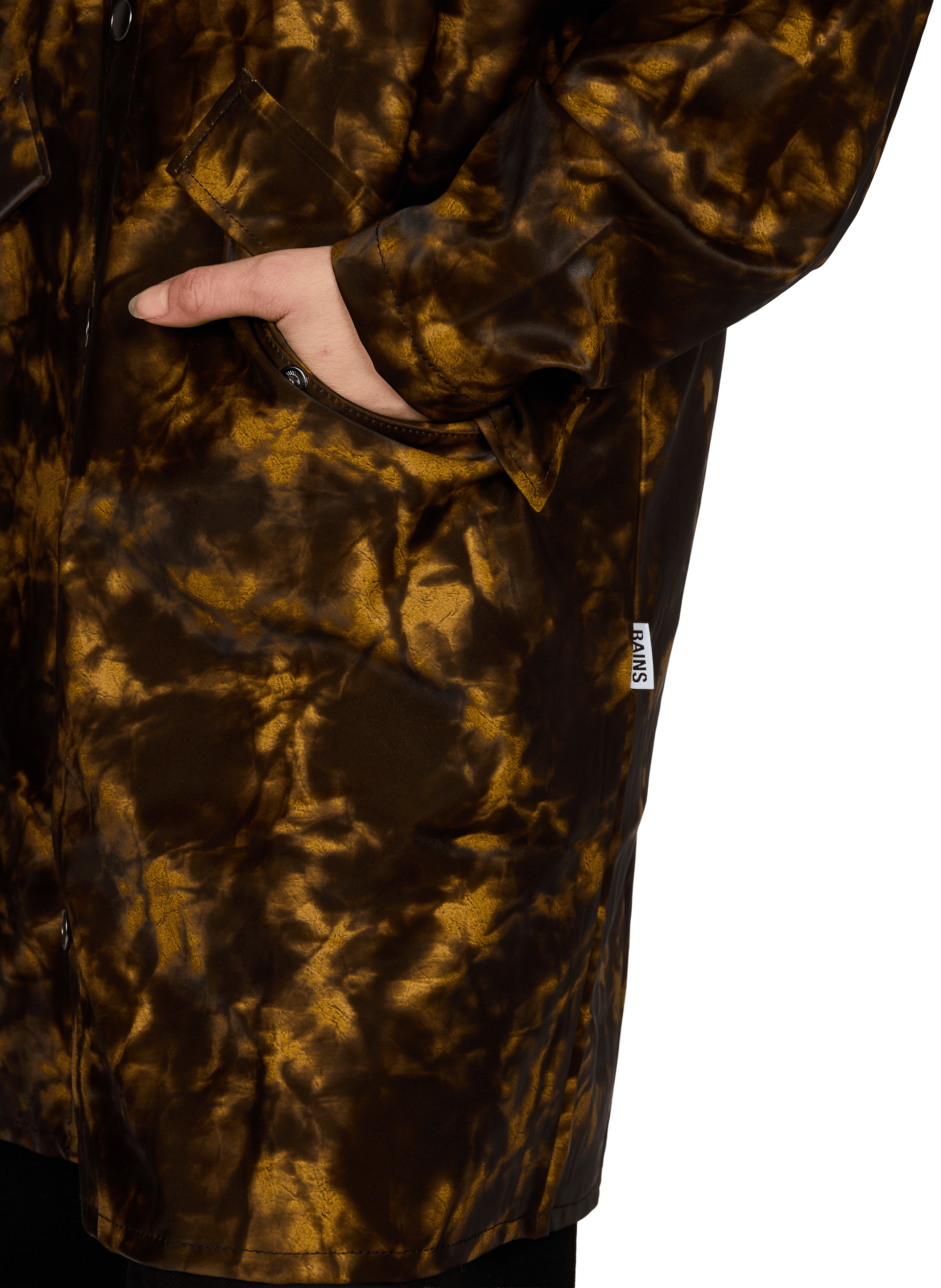 Long hooded raincoat RAINS Brown