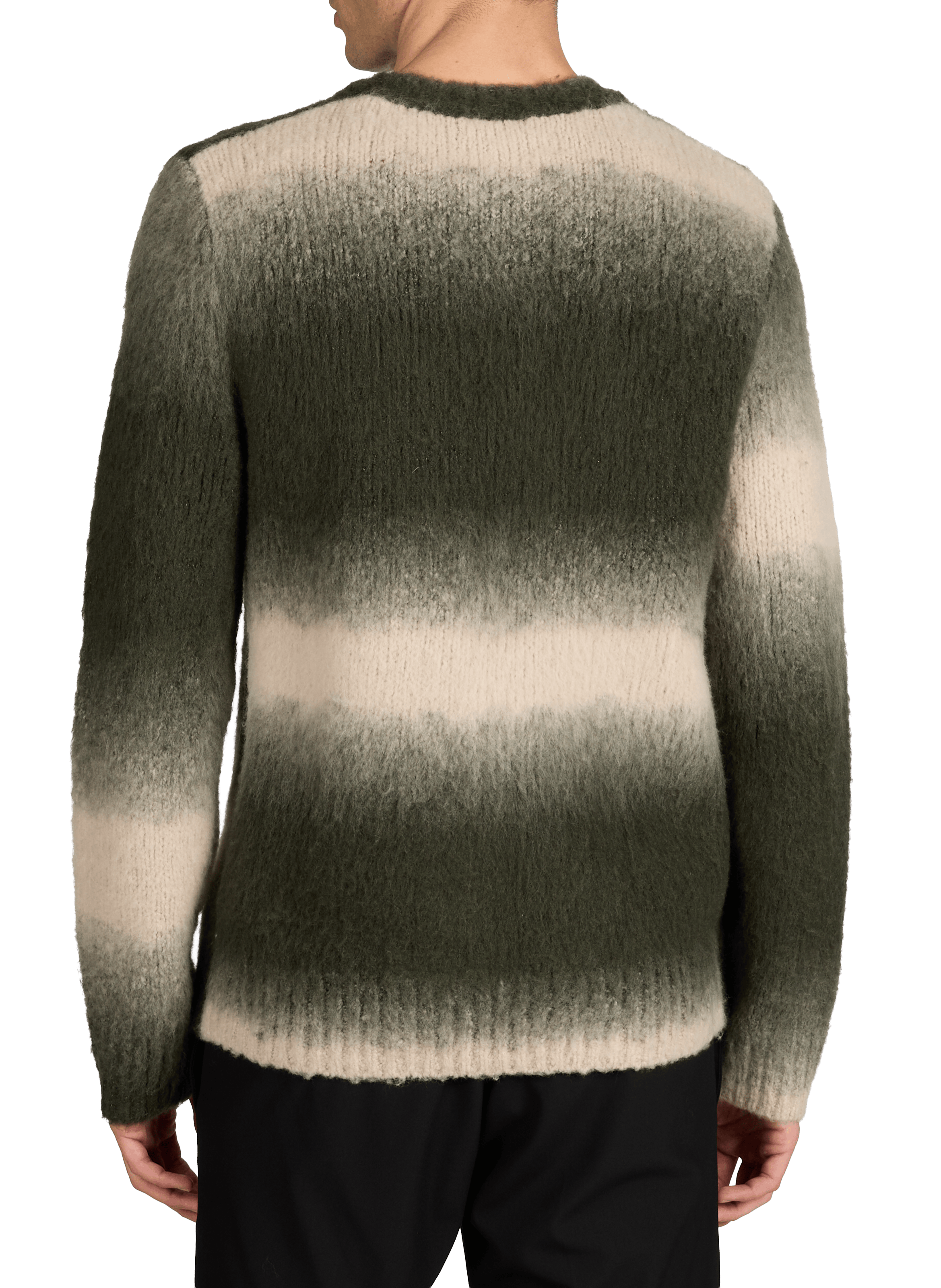 Round neck sweater in mixed wool stripes SAMSOE SAMSOE Grey