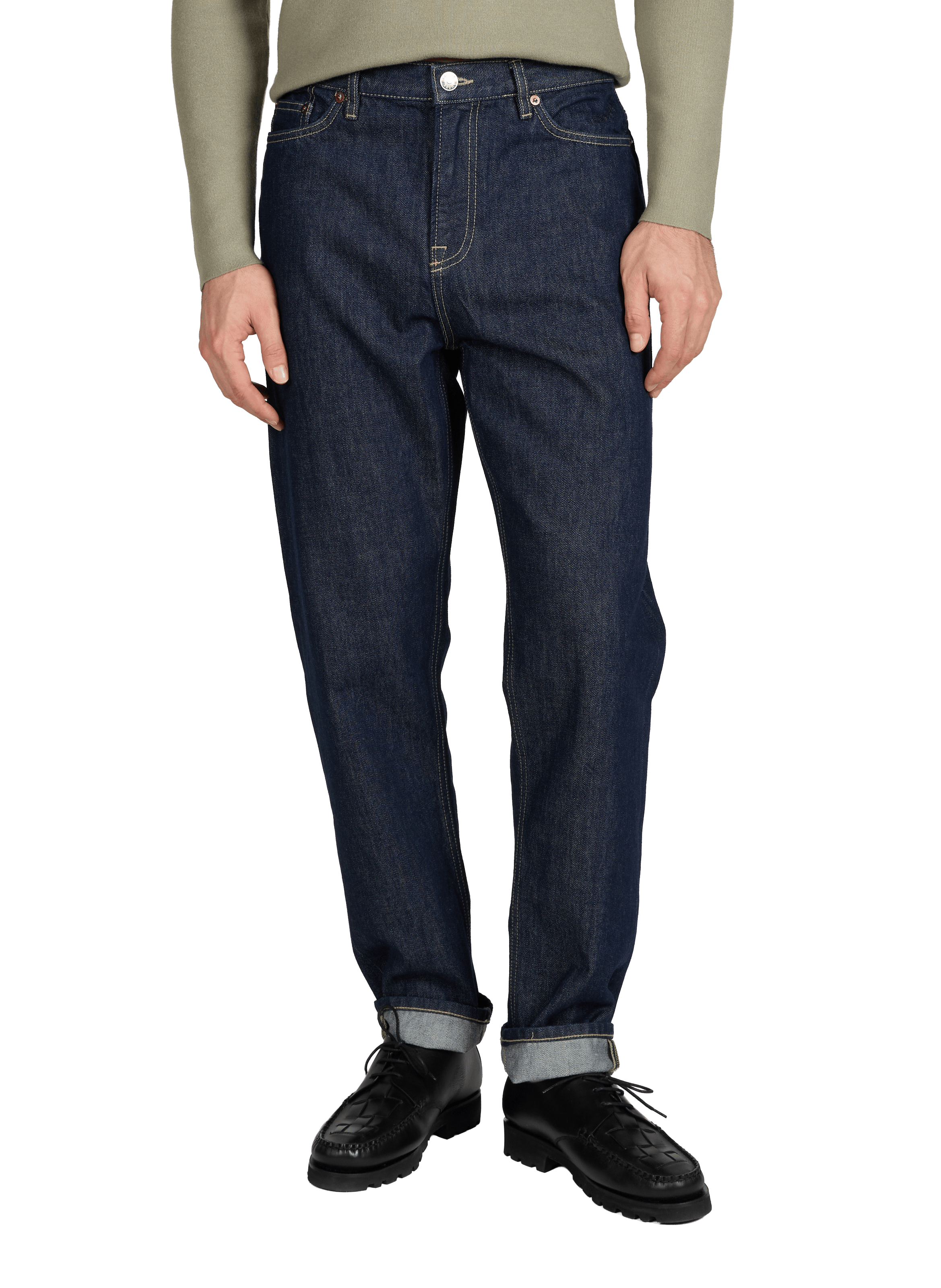 Jeans droit brut en coton biologique SAMSOE SAMSOE Bleu