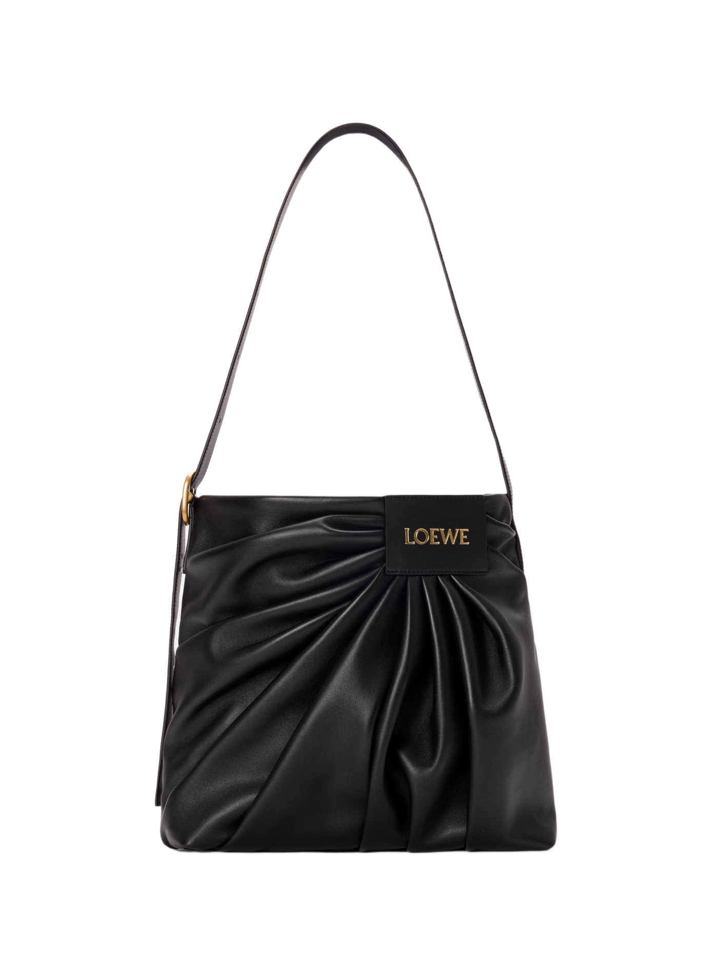 Draped tote en cuir d'agneau nappa doux LOEWE Noir
