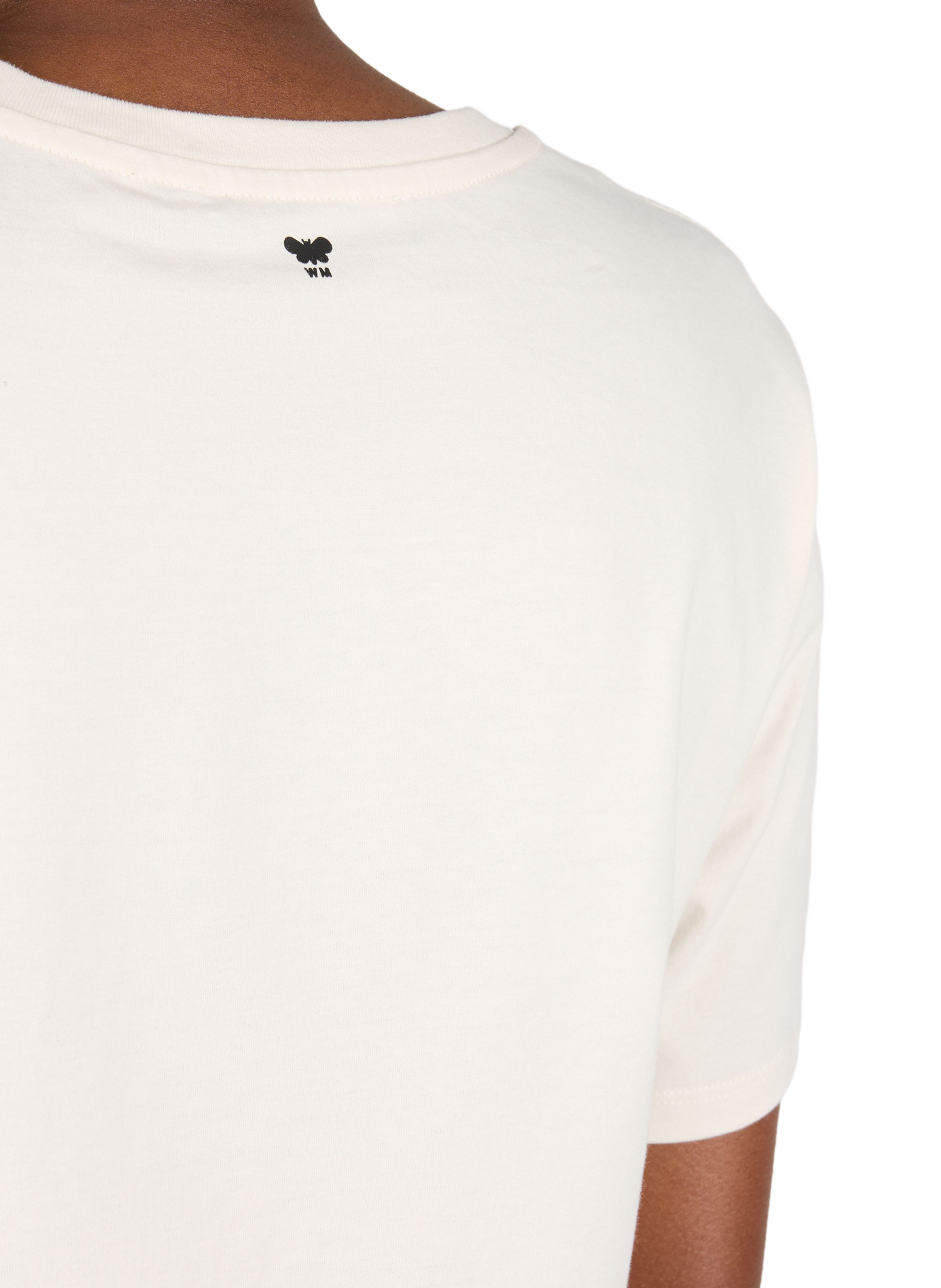 Embroidered round neck cotton T-shirt WEEK END Beige