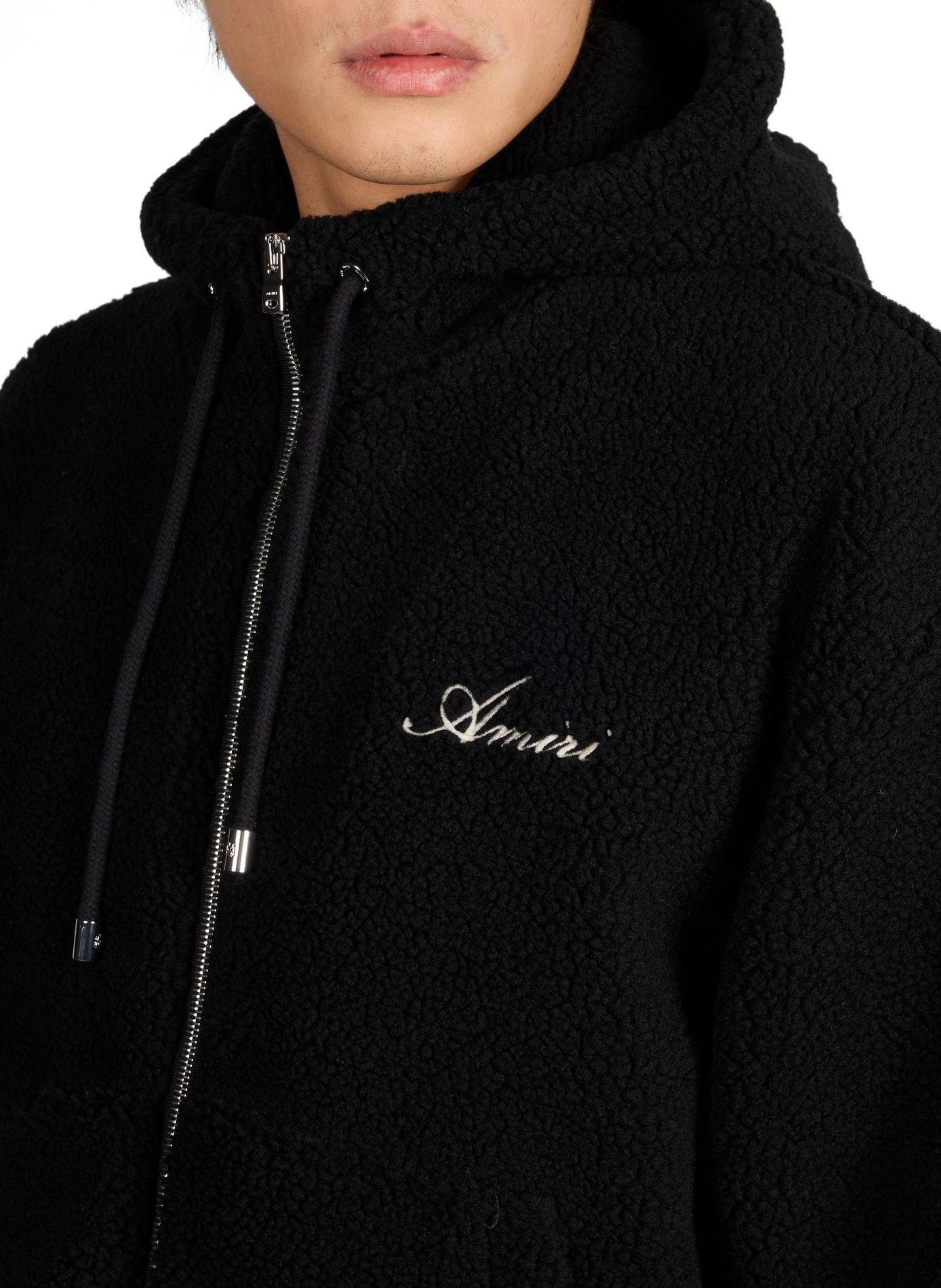 Zip-up Hoodie in Fleece AMIRI Black