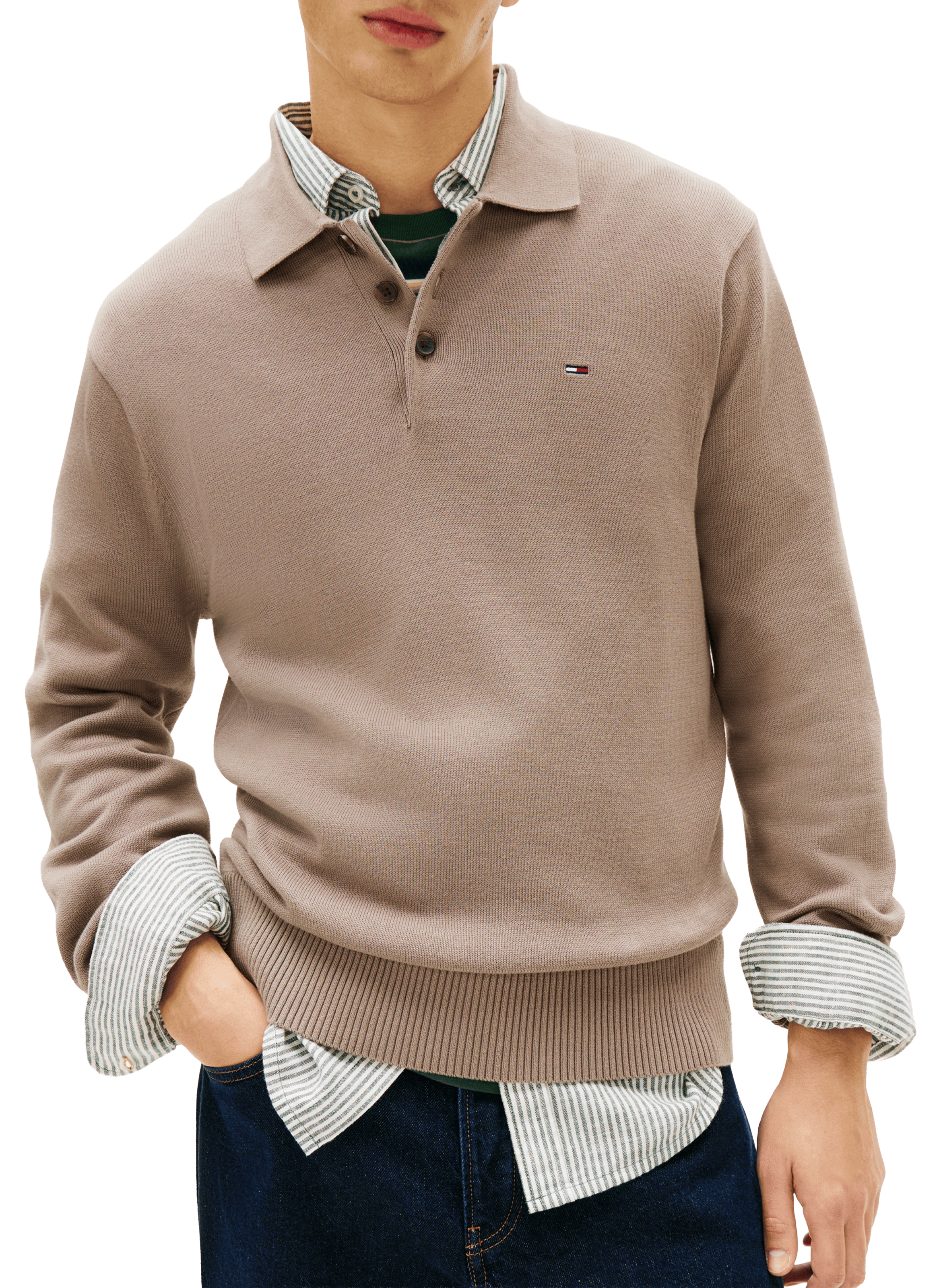 Polo manches longues TOMMY HILFIGER Brown