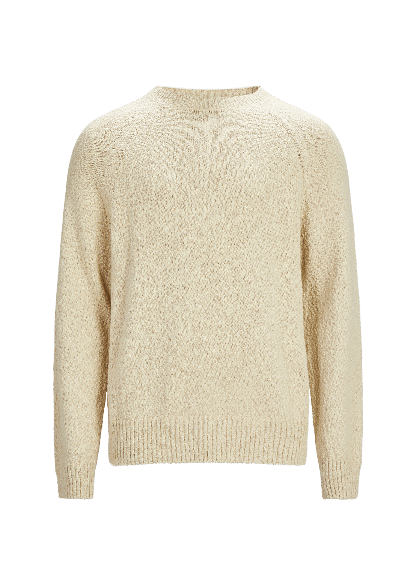 Textured round neck cotton sweater CLOSED Beige
