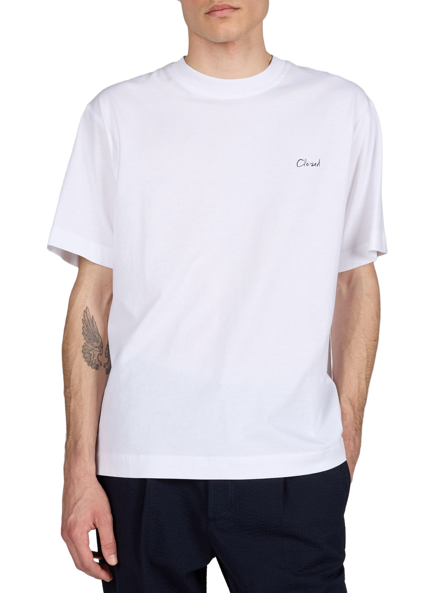 Maglietta stampata diritta in cotone CLOSED Bianco
