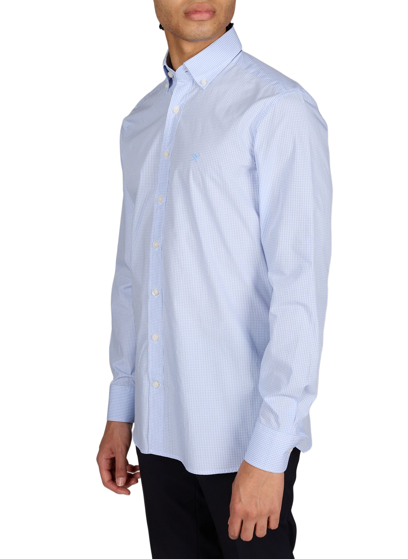 Chemise droite col américain à carreaux HACKETT Bleu