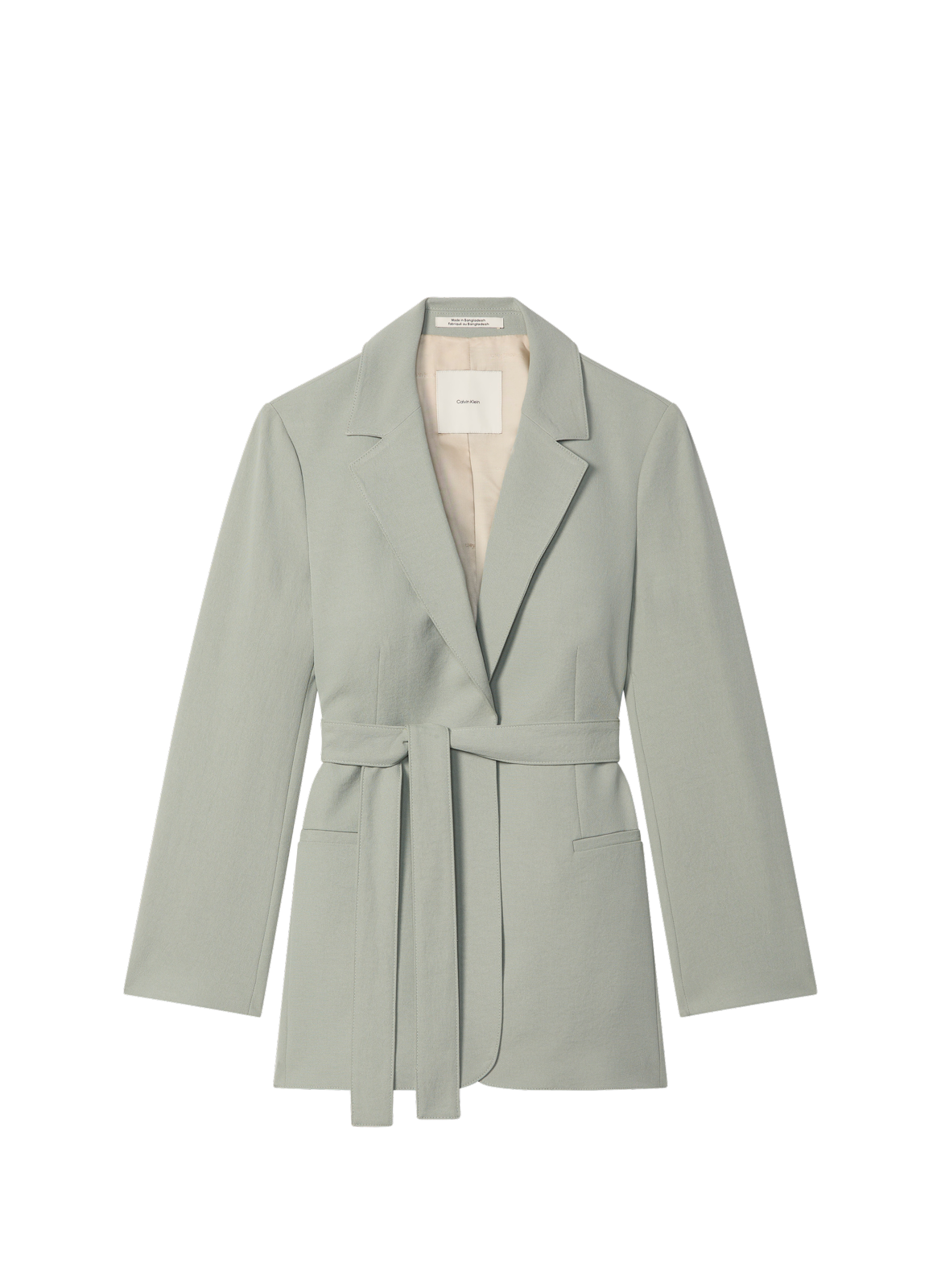 Blazer casual à ceinture en sergé CALVIN KLEIN Gris