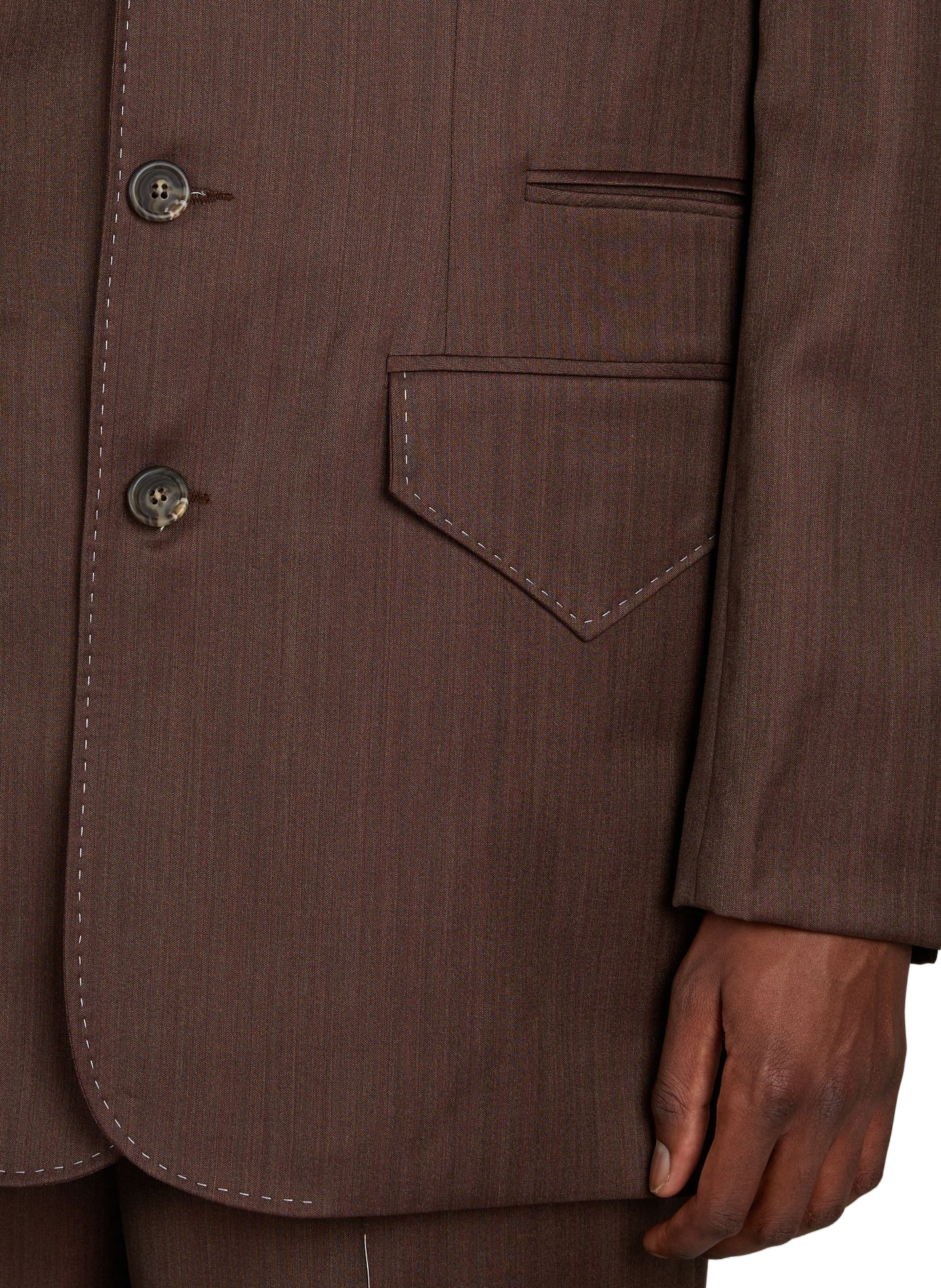 Straight wool and silk blazer SONIA CARRASCO Brown