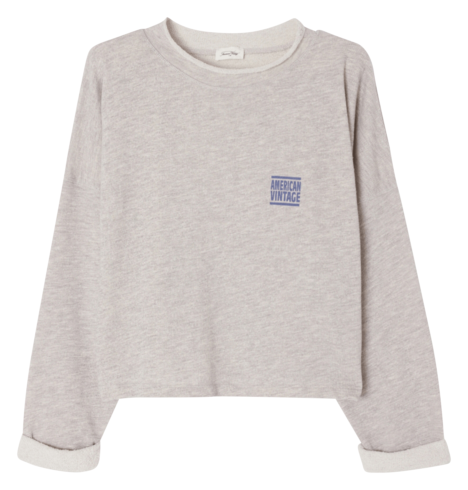 Sweat col rond en coton mélangé zofbay AMERICAN VINTAGE Gris
