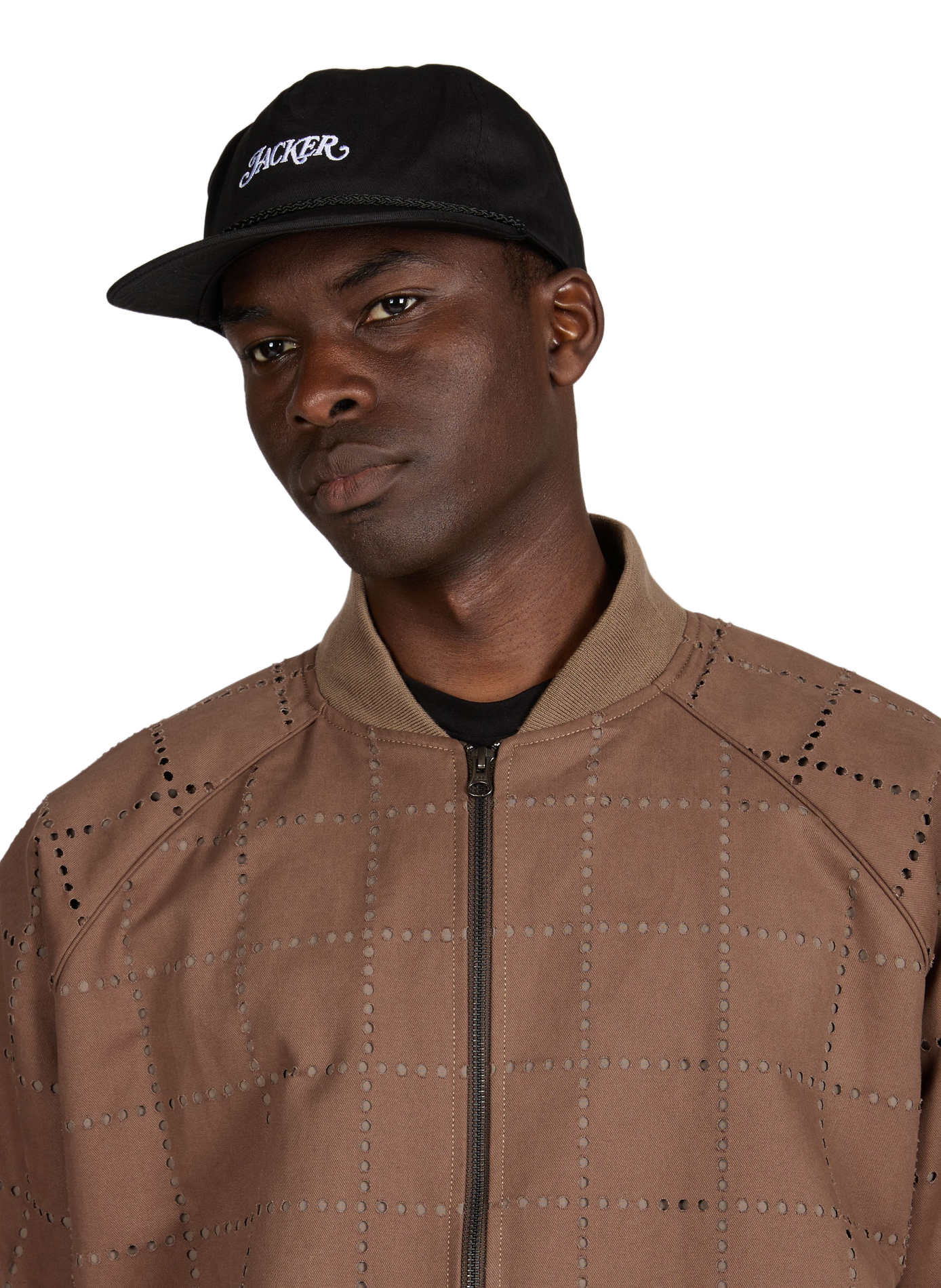 Casquette à logo brodé en coton JACKER. Noir
