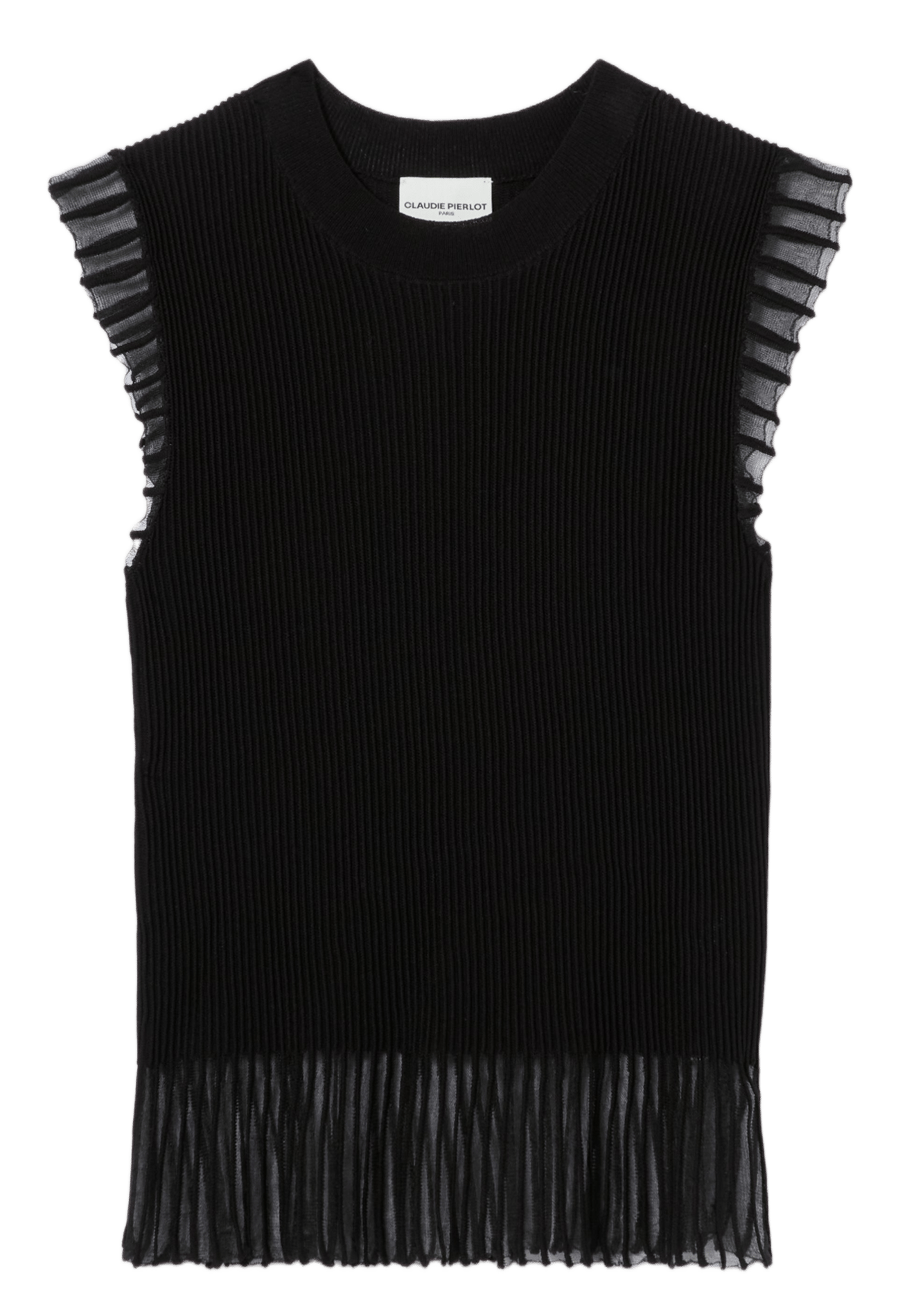Pull droit côtelé CLAUDIE PIERLOT Noir