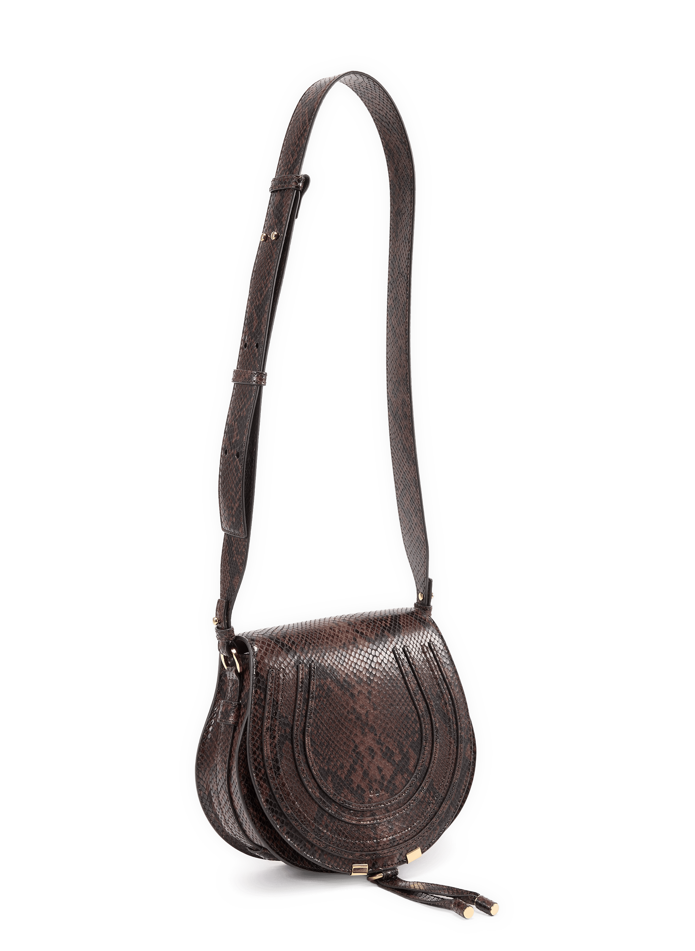 Croco effect Marcie bag in calf leather CHLOÉ Brown