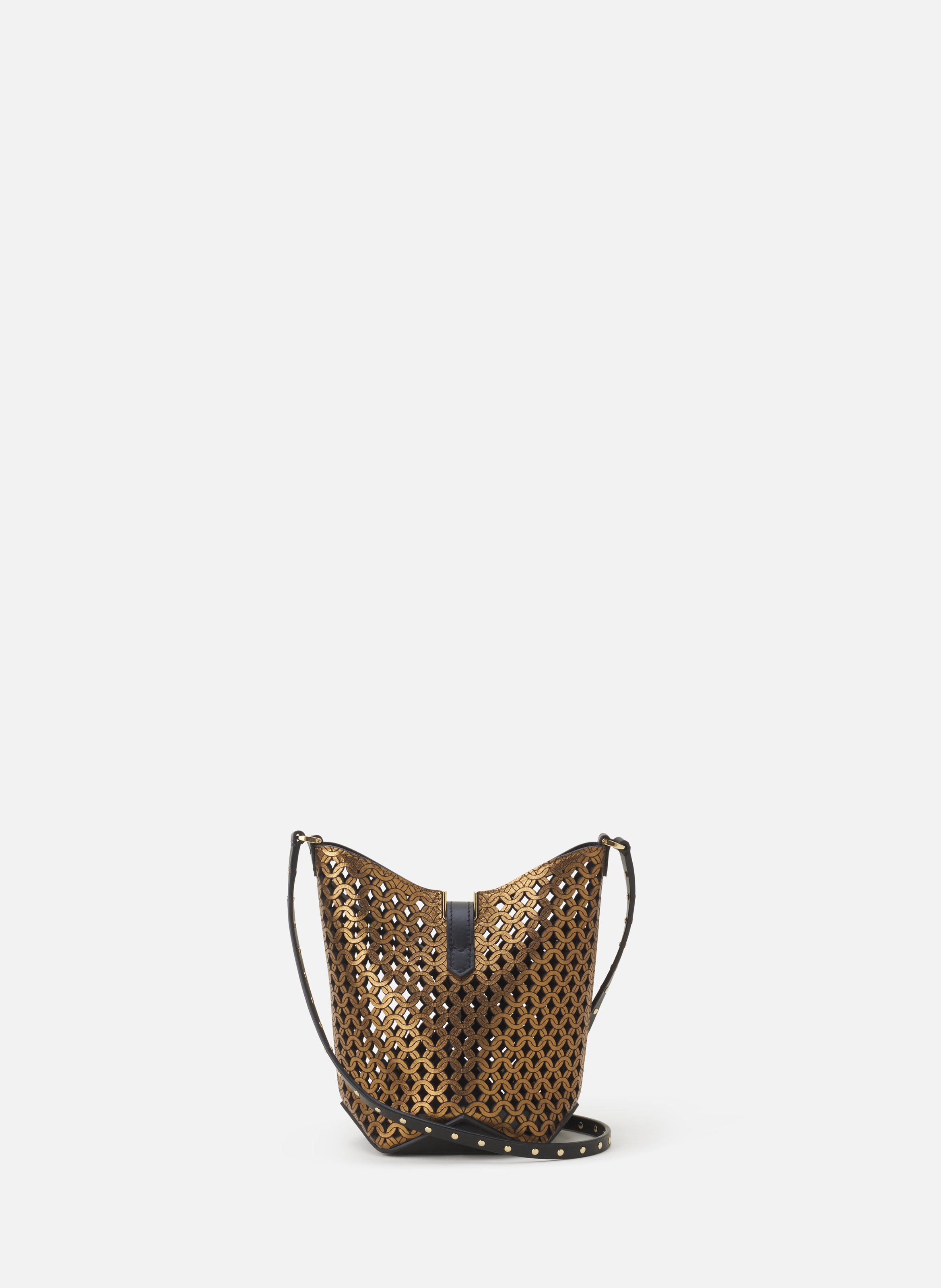 Sac sceau nano catch by lanvin en cuir brillant lazé LANVIN Argent