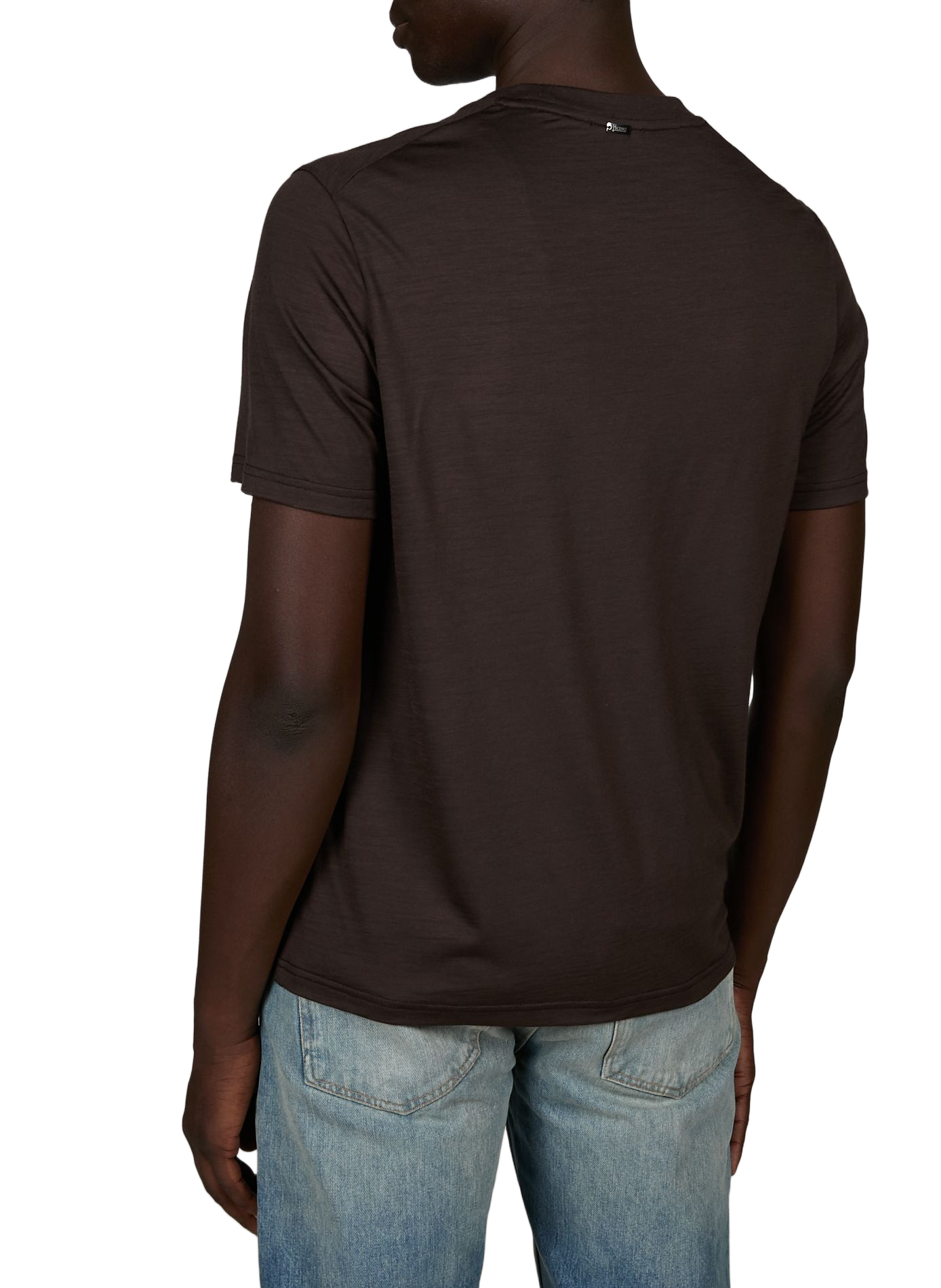 Tee-shirt fluide uni en laine HERNO Brown