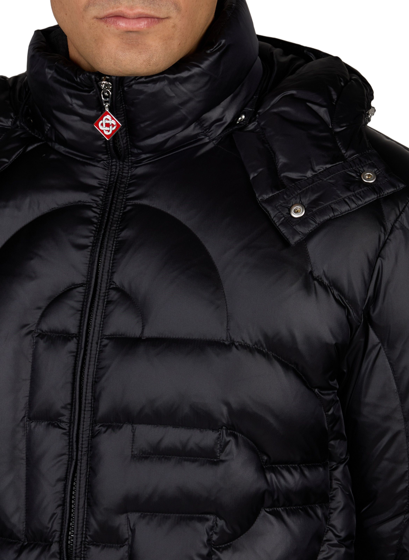 Quilted hooded puffer jacket CASABLANCA PARIS Black