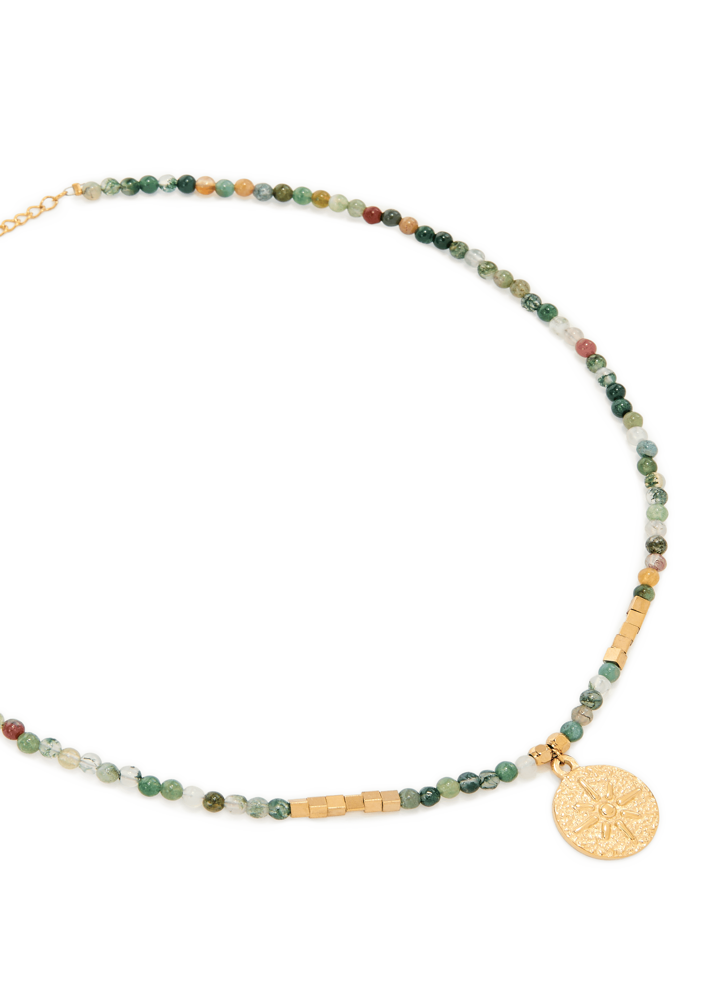 Collier pendentif avec pierres de gemmes AU PRINTEMPS PARIS Vert