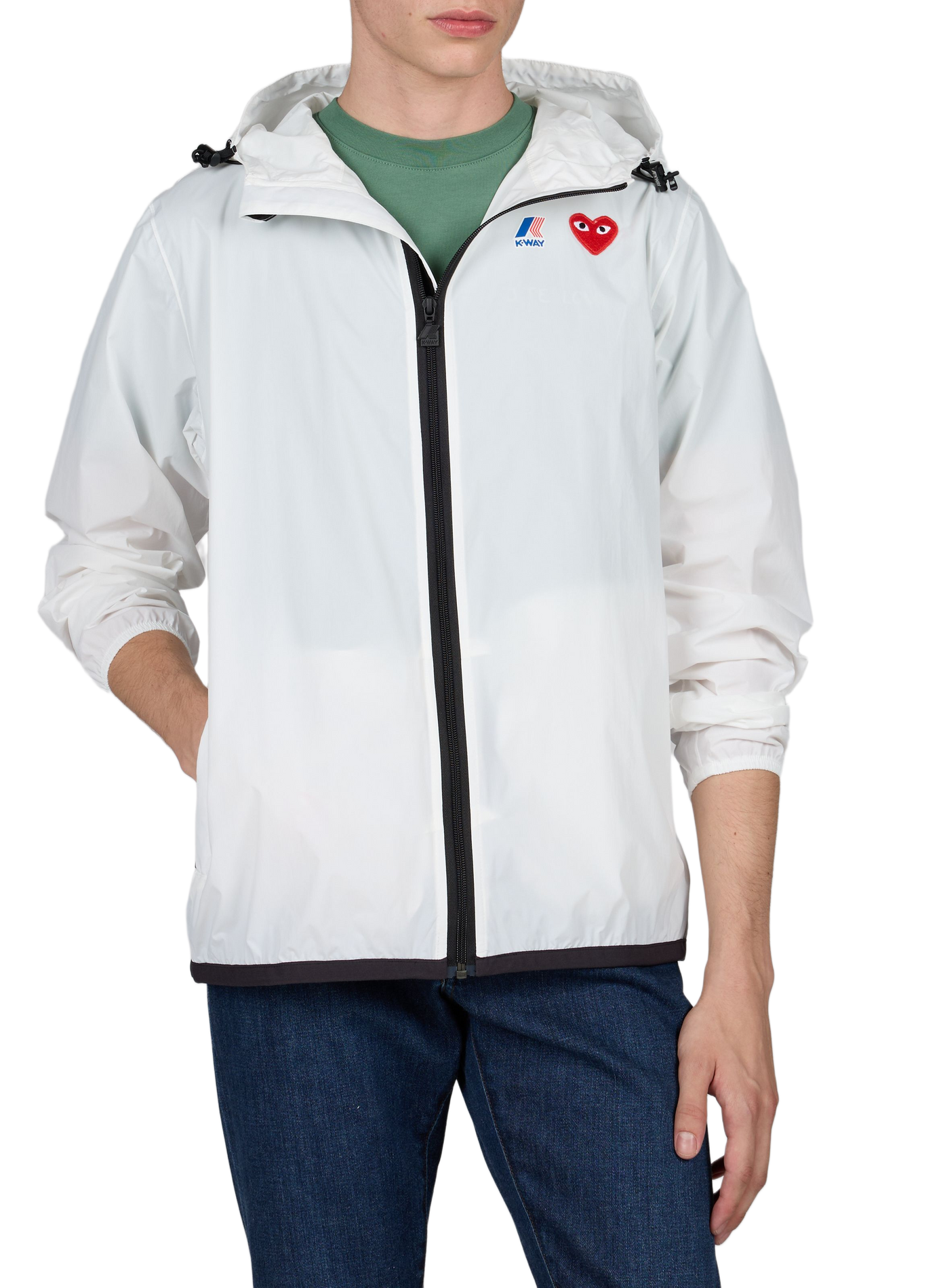 Veste légère à patch cœur COMME DES GARCONS PLAY Blanc