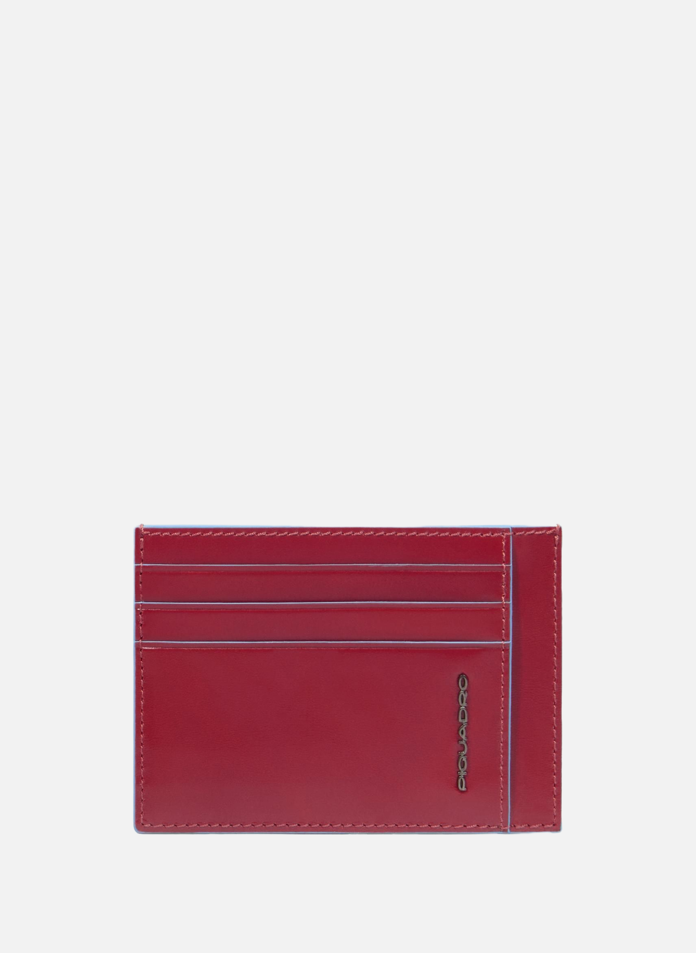 Porte-cartes de crédit homme fin en cuir PIQUADRO Rouge