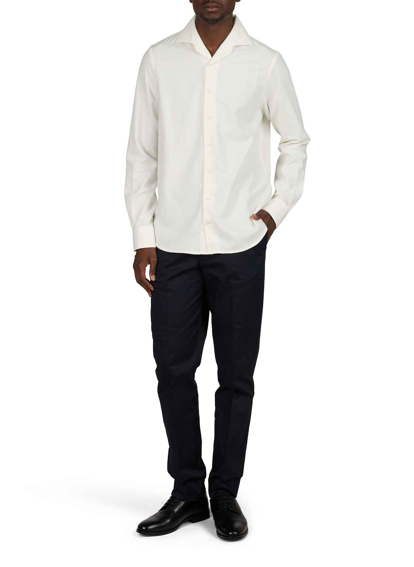 Slim fit shirt in cotton and wool AURELIEN Beige