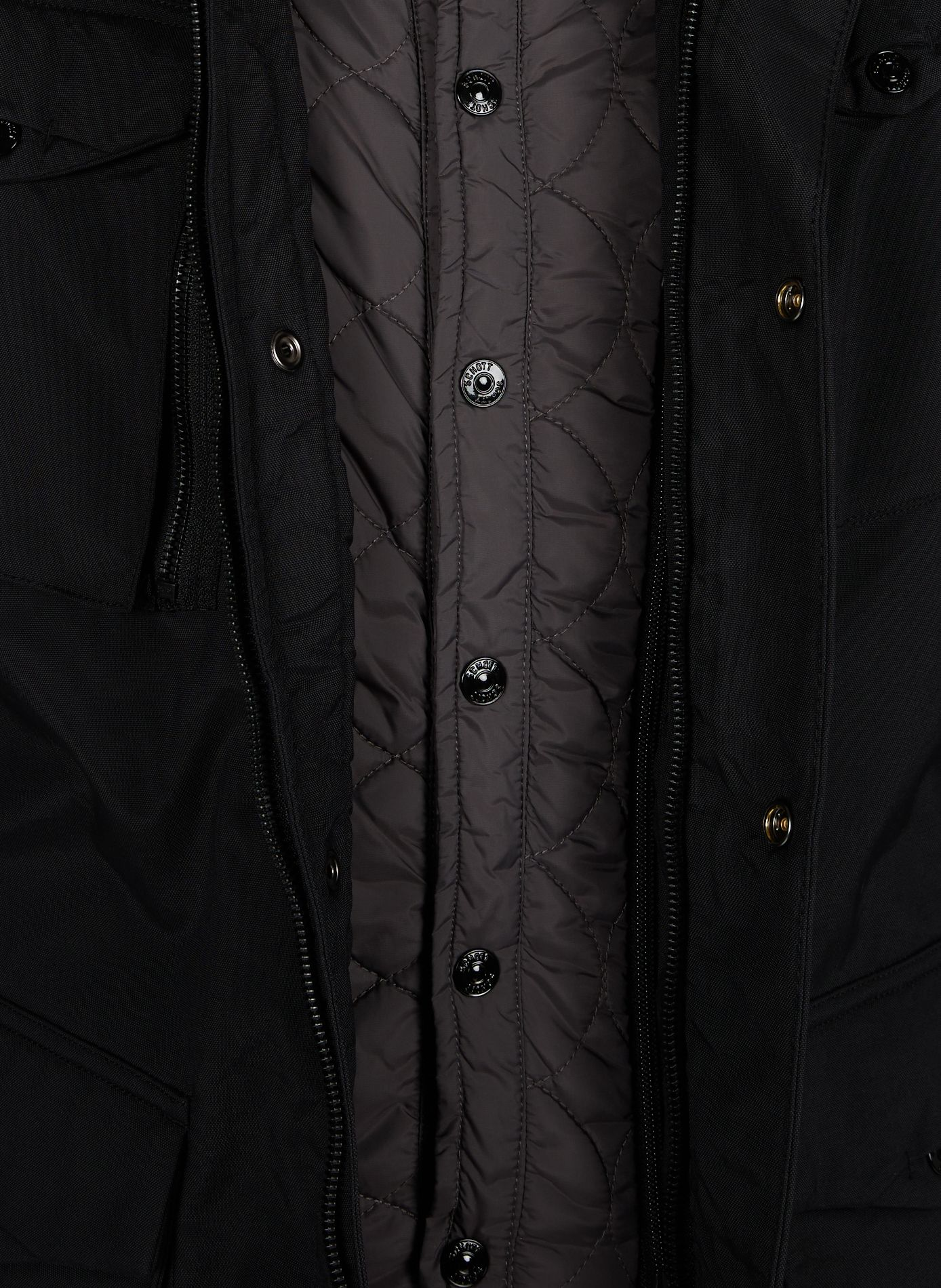 Blouson droit col montant zippé SCHOTT Noir