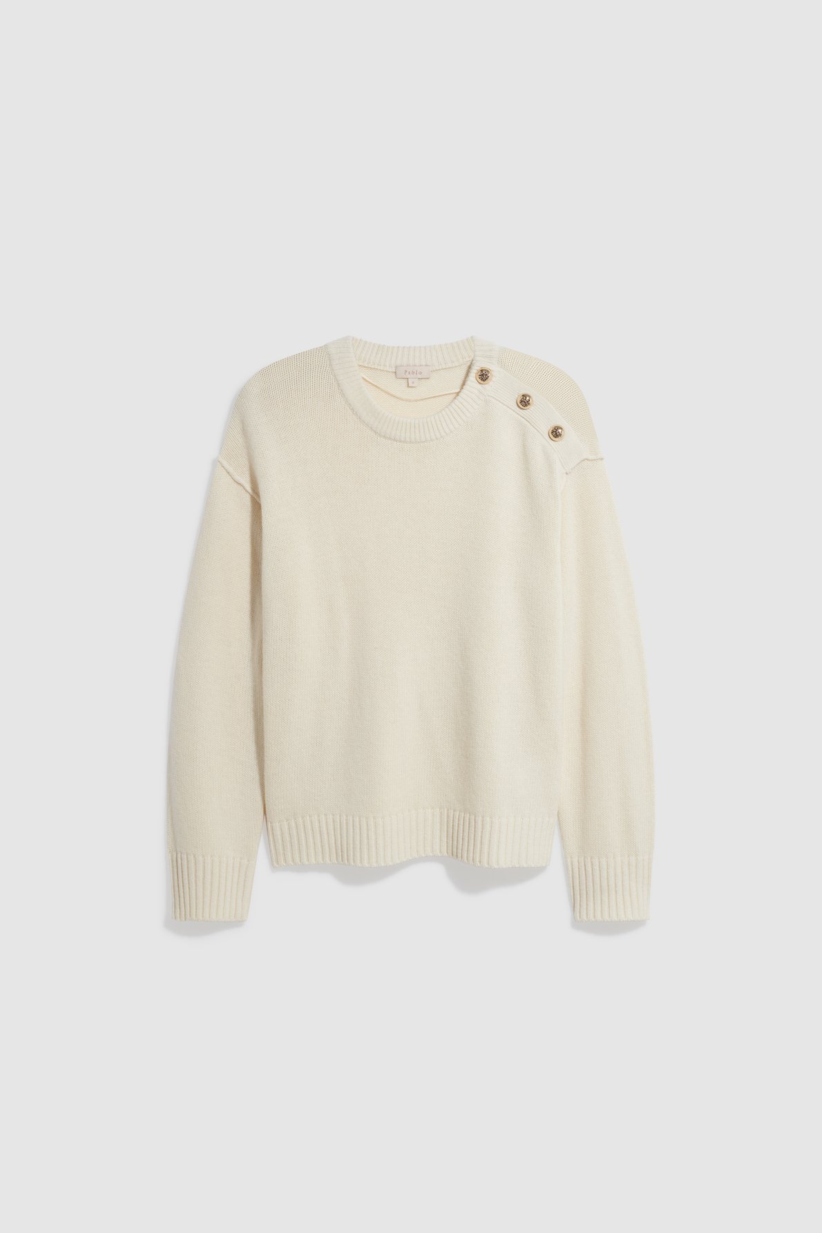Pull en laine à boutons dorés - rosal PABLO Beige