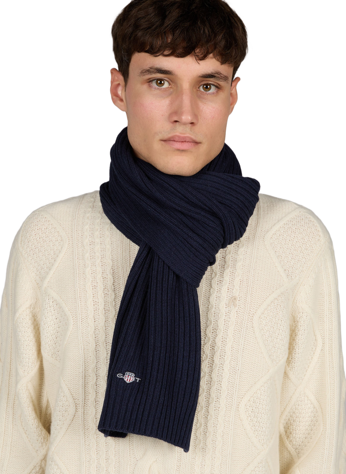Sjaal van katoenmix GANT Blauw