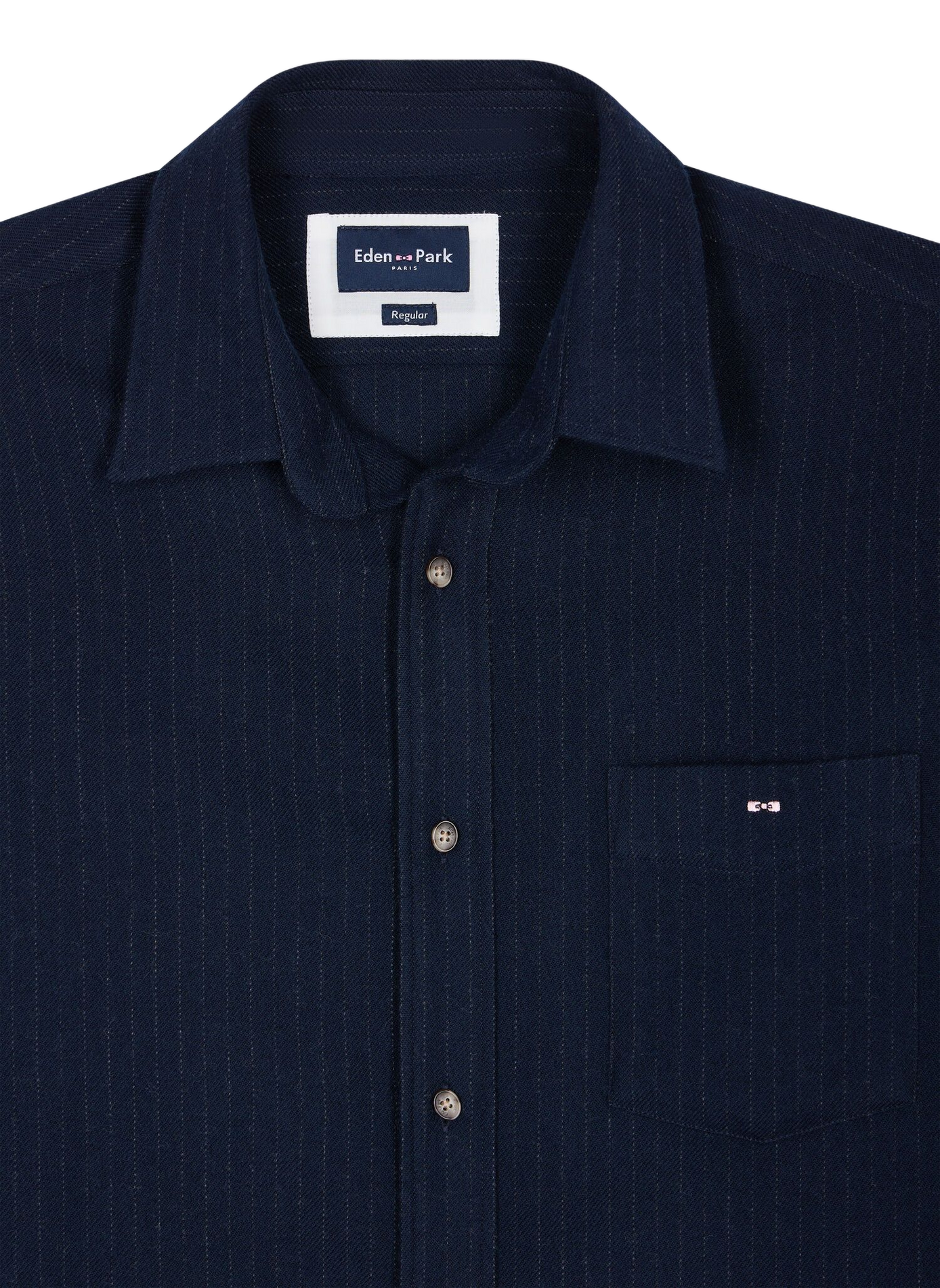 Straight classic collar shirt in striped cotton EDEN PARK Blue