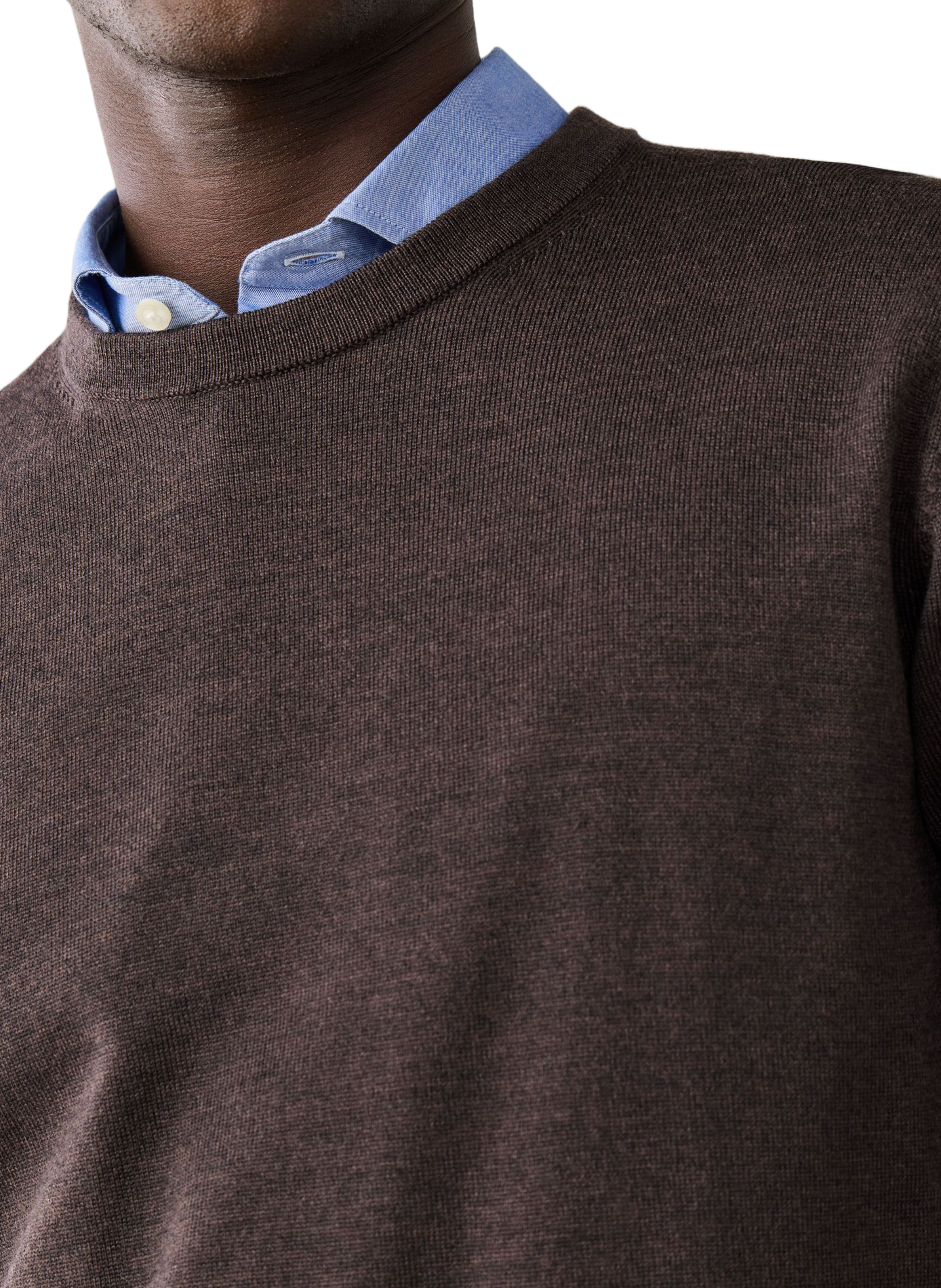 Pull droit col rond en laine FACONNABLE Brown