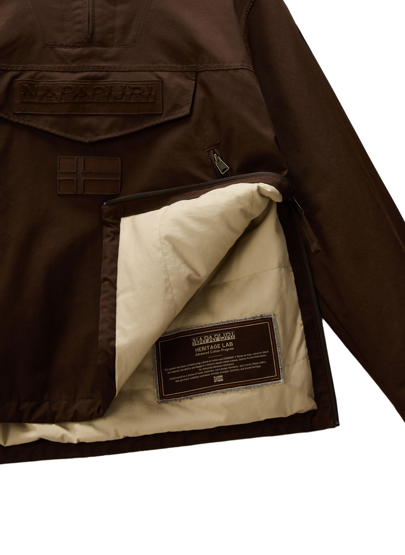 Plain oversized hooded parka NAPAPIJRI Brown