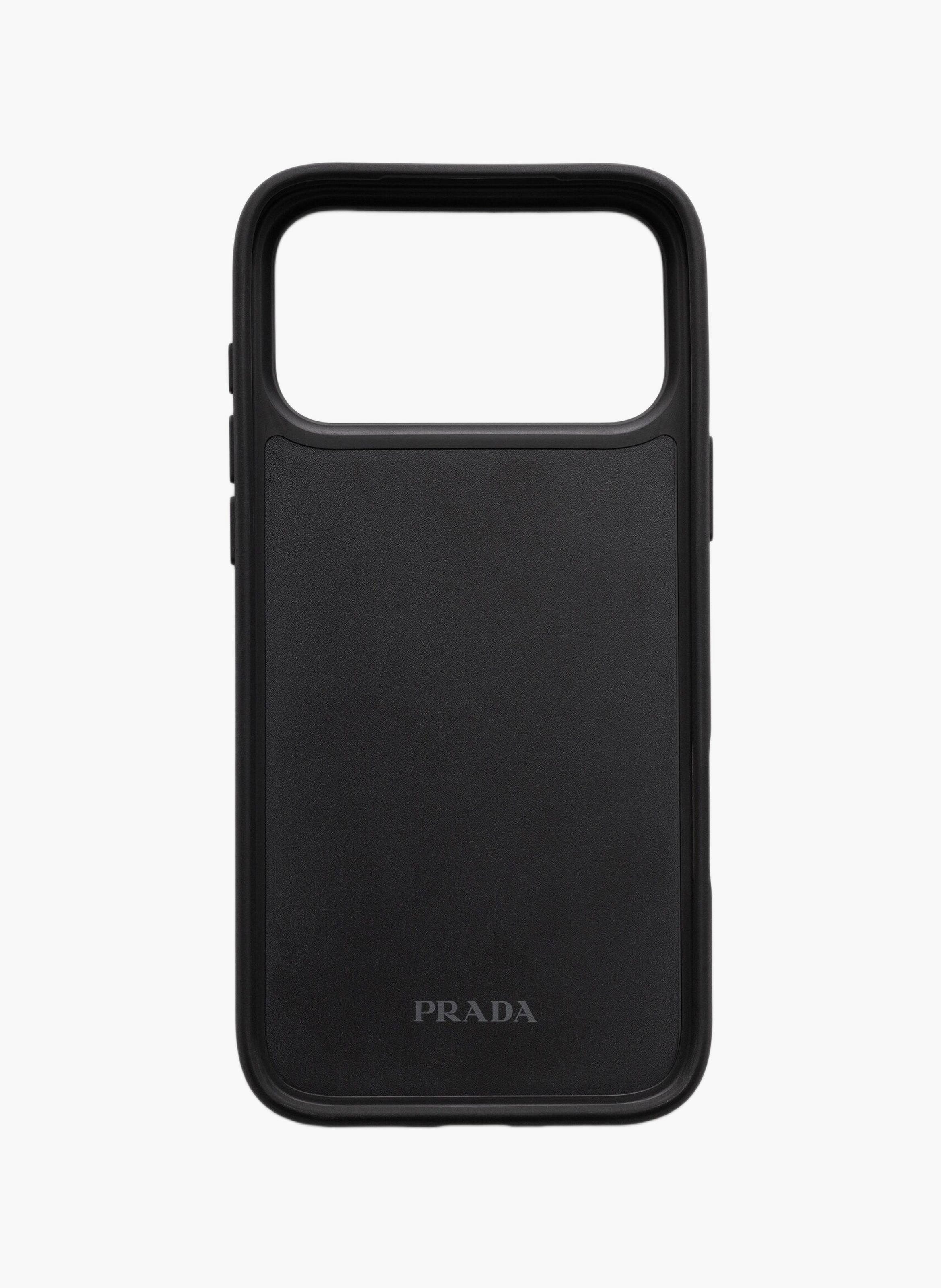 Coque pour iphone 17 pro max en cuir saffiano PRADA Rouge