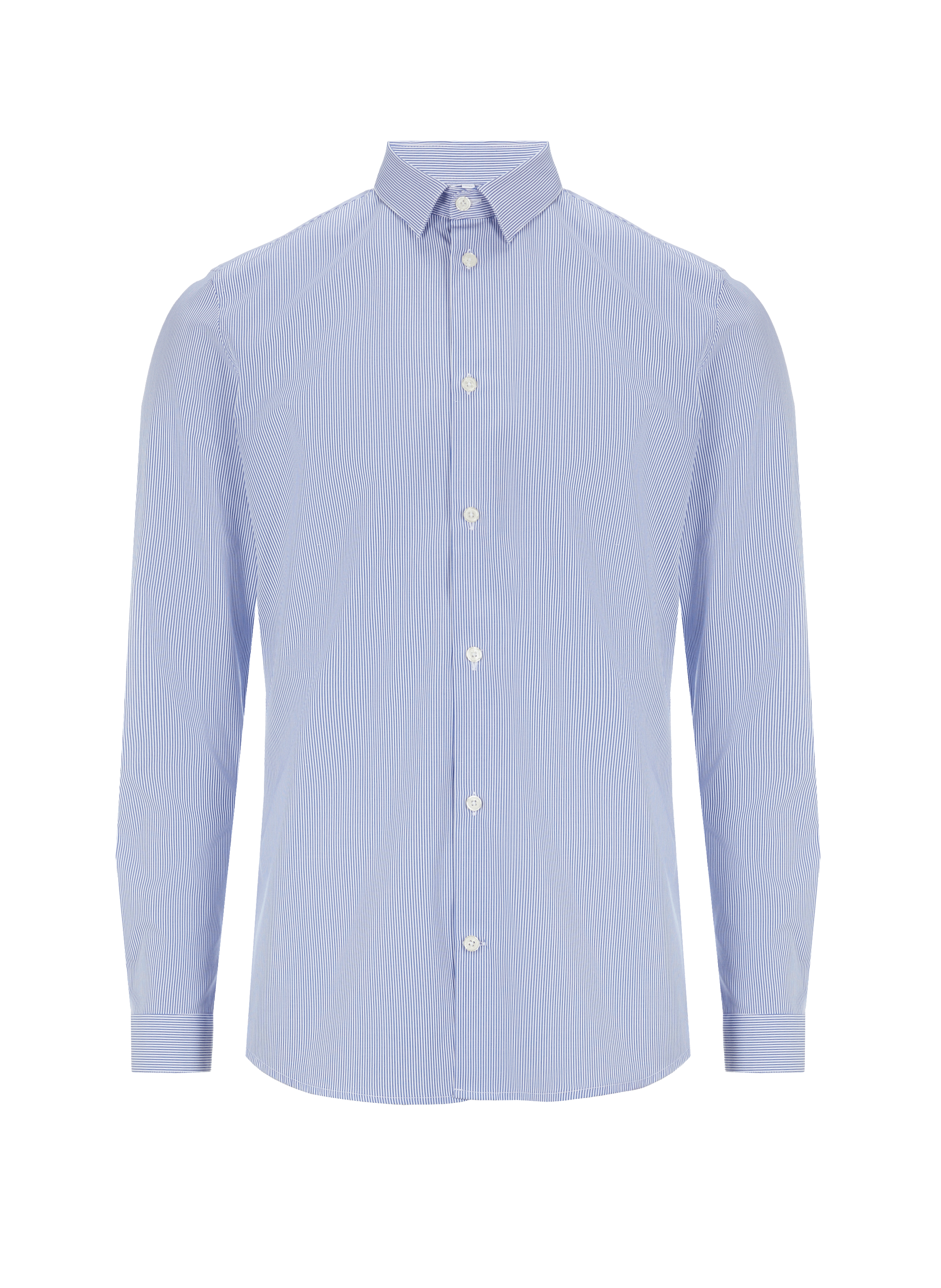 AU PRINTEMPS PARIS Striped slim-fit shirt Blue