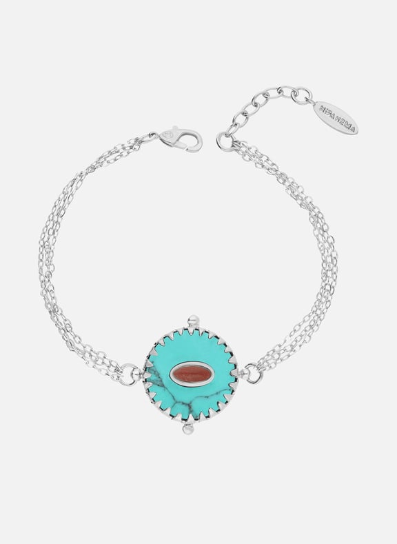 Bracelet avec cabochon réversible lover Bleu by HIPANEMA HIPANEMA Bracelet avec cabochon réversible lover Bleu