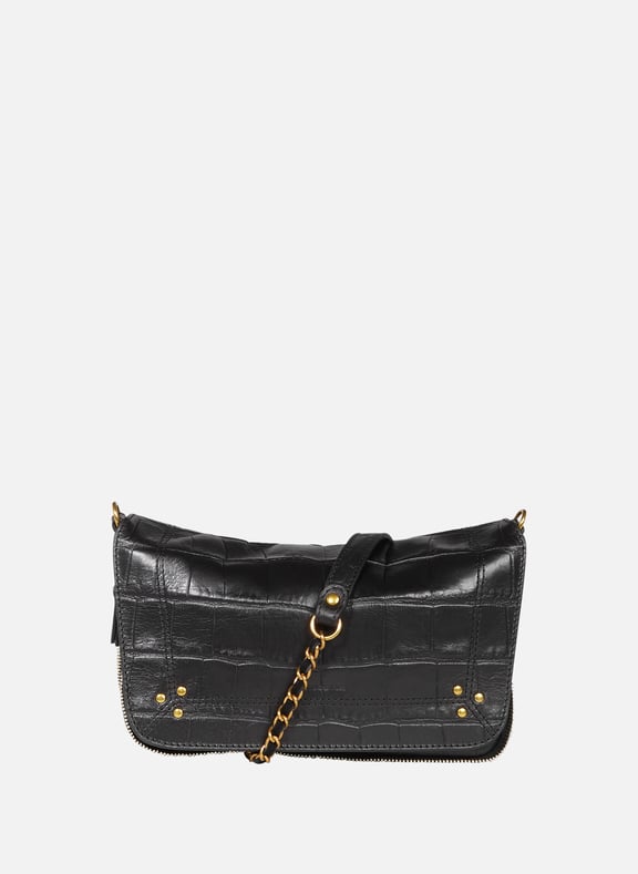 Sac à bandoulière Bobi S en cuir de vachette Noir by JÉRÔME DREYFUSS JÉRÔME DREYFUSS Sac à bandoulière Bobi S en cuir de vachette Noir