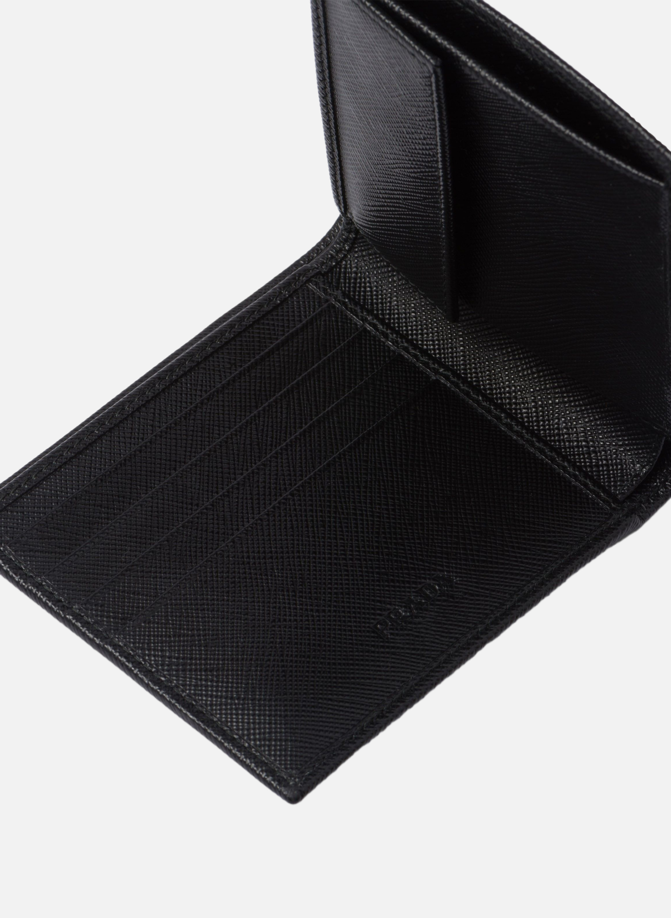 Portefeuille en cuir saffiano avec porte-monnaie PRADA Noir