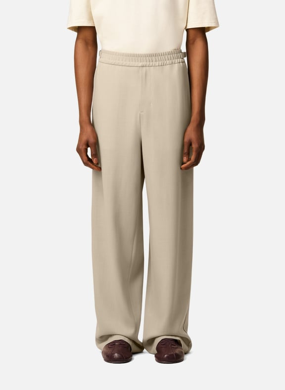 Pantalon elastiqué en laine Beige by AMI PARIS AMI PARIS Pantalon elastiqué en laine Beige