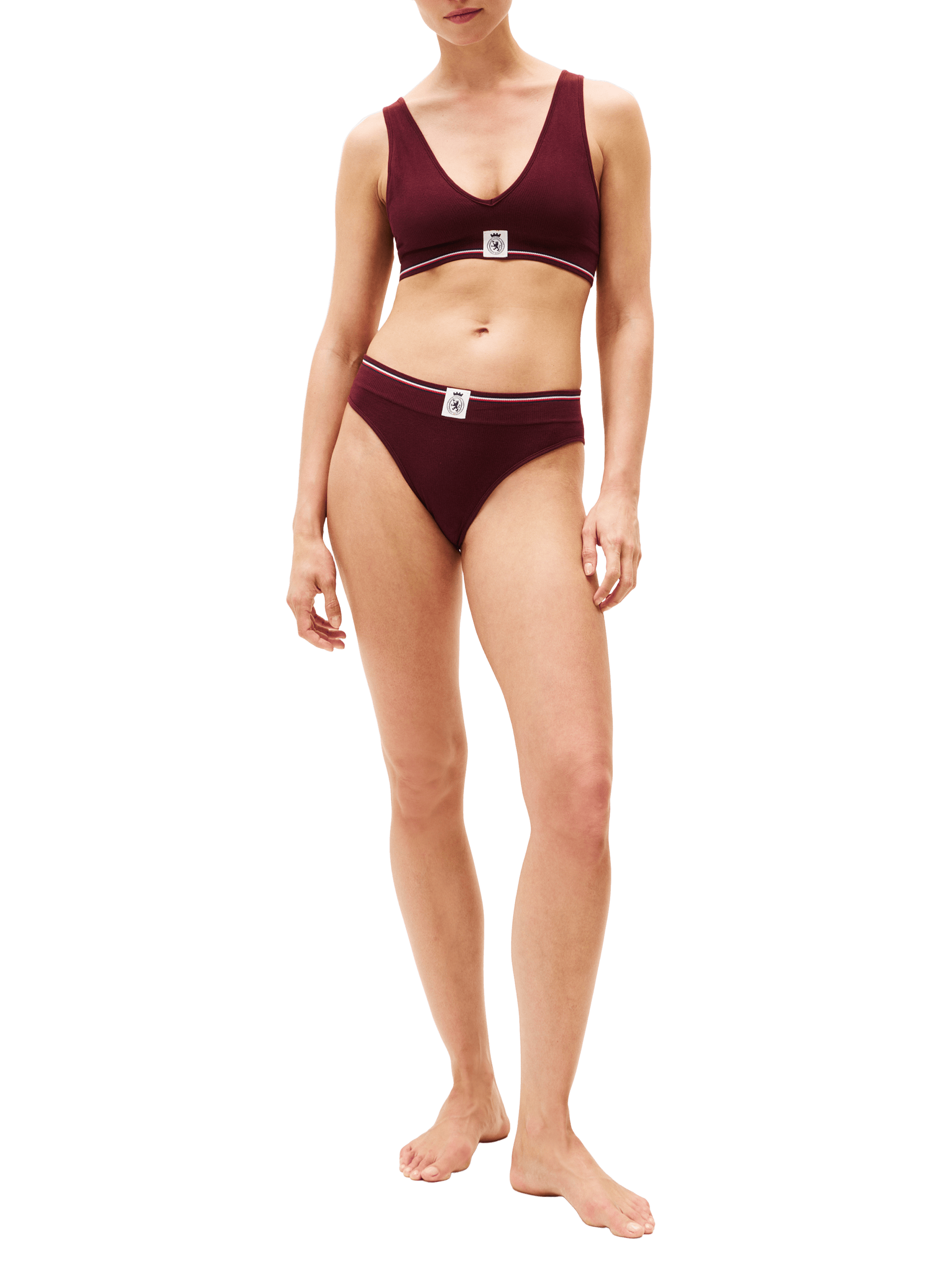 Bralette triangle côtelée TOMMY HILFIGER Rouge